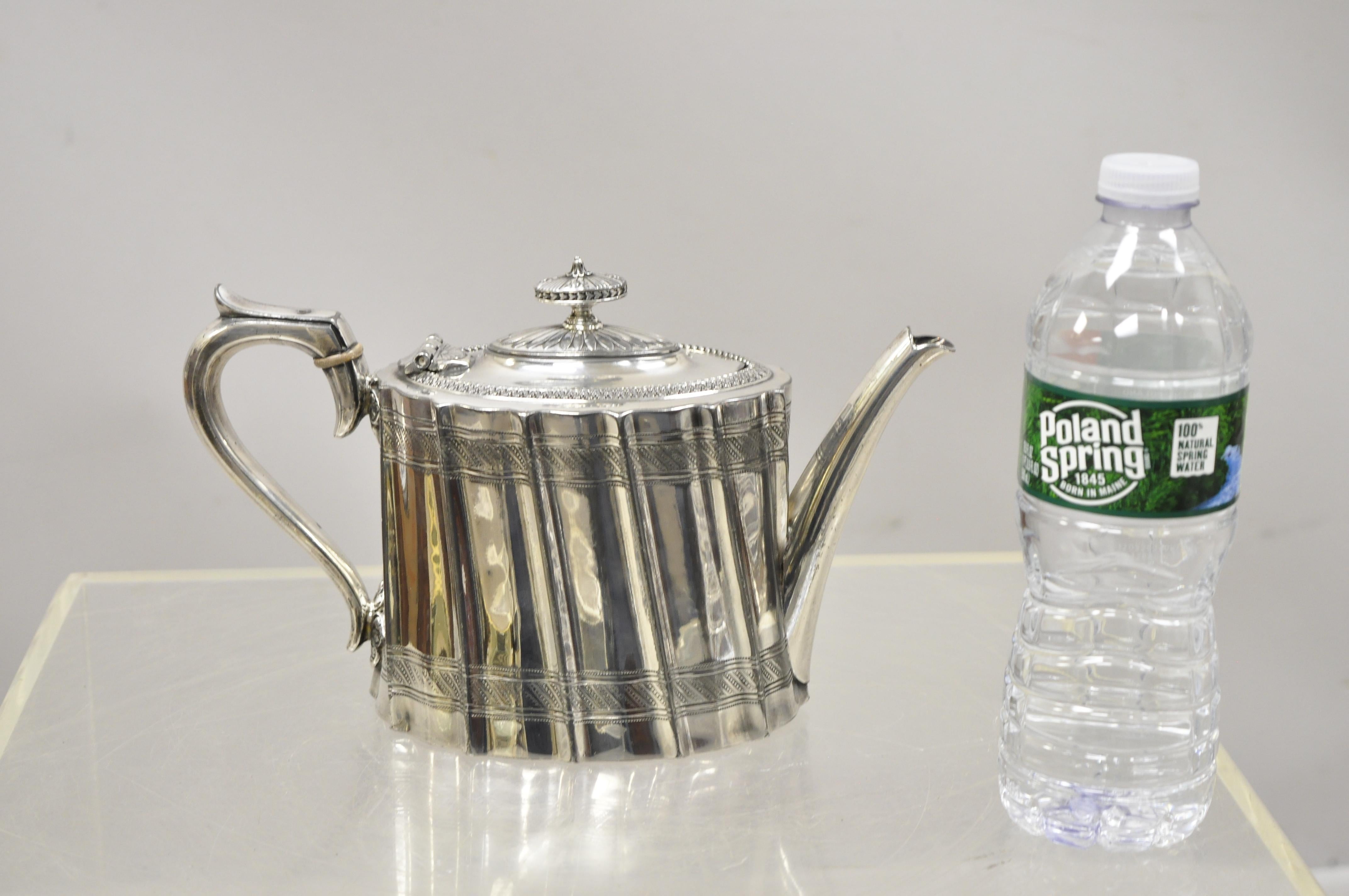 James Dixon & Sons English Edwardian Victorian Silver Plate Coffee Pot Teapot 4