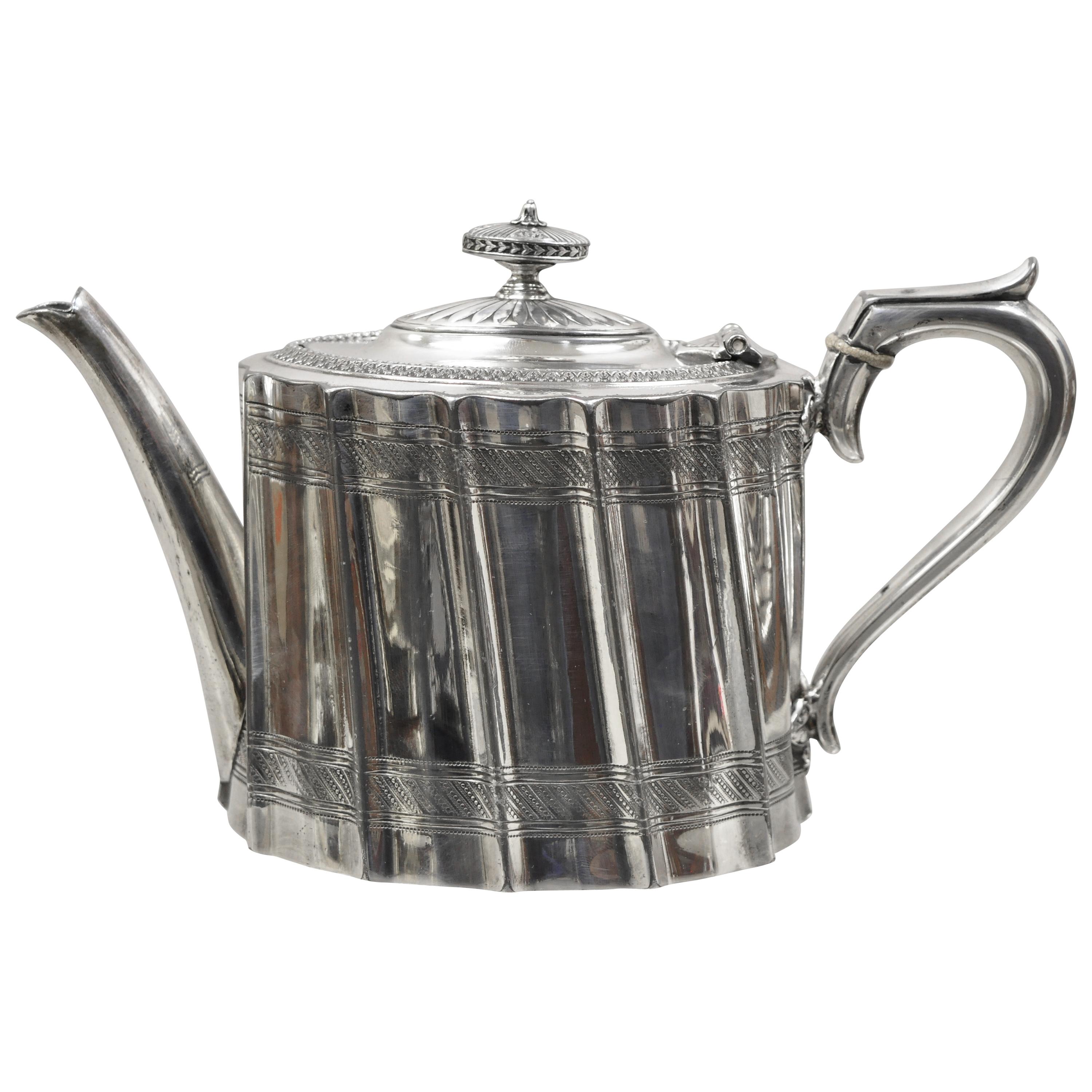 James Dixon & Sons English Edwardian Victorian Silver Plate Coffee Pot Teapot
