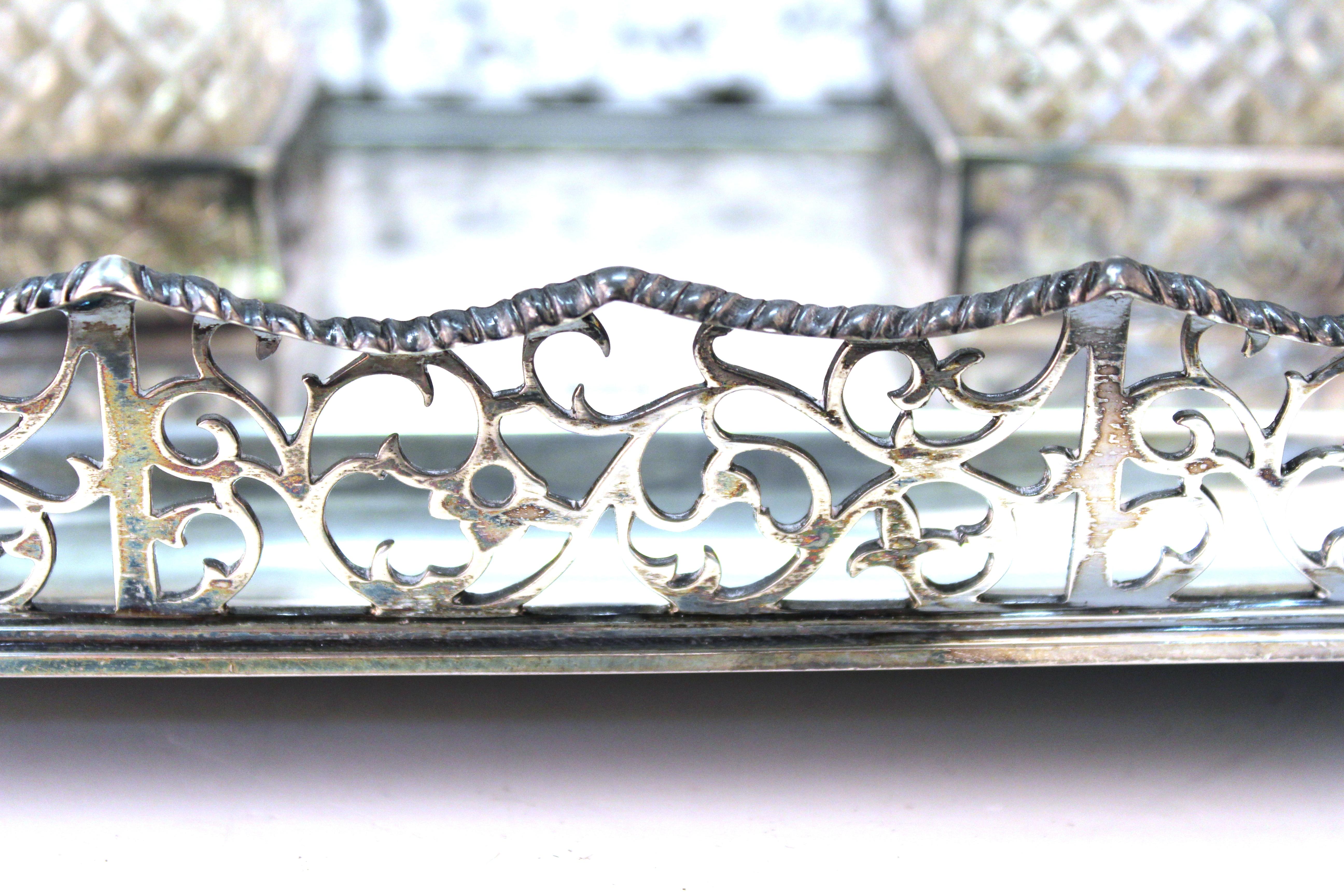 James Dixon & Sons English Sterling Silver Ink Wells on Tray 8