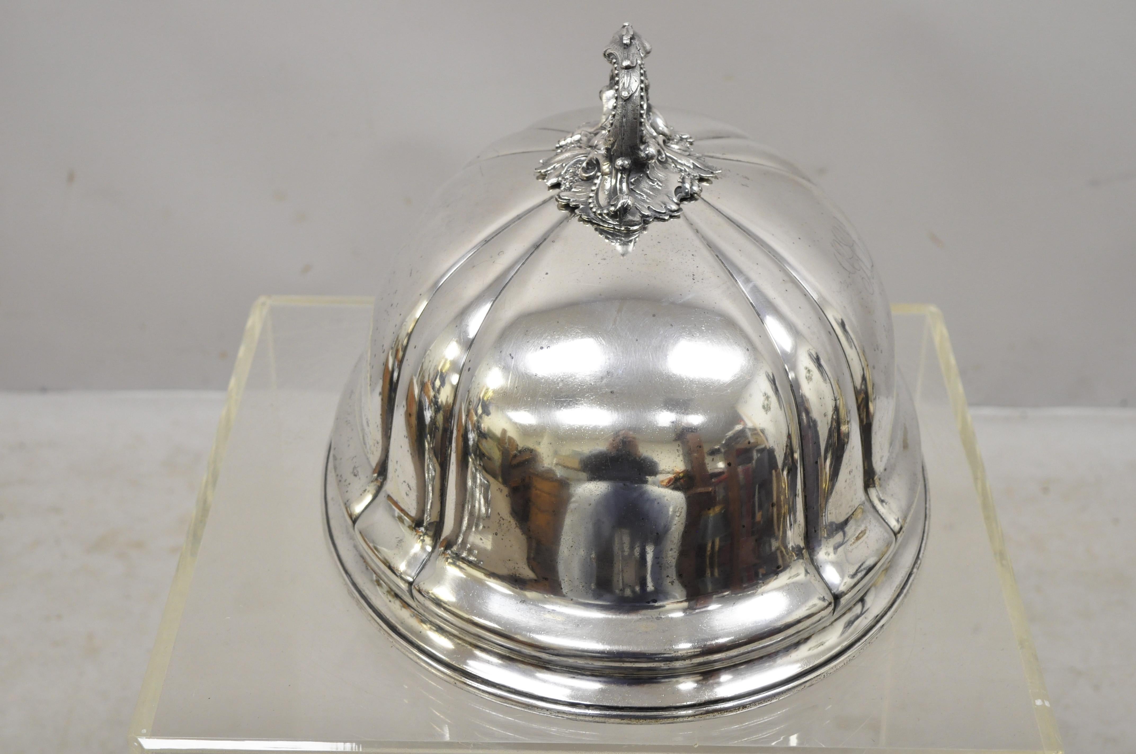 English James Dixon & Sons Sheffield England Silverplate Meat Dish Serving Dome Lid For Sale