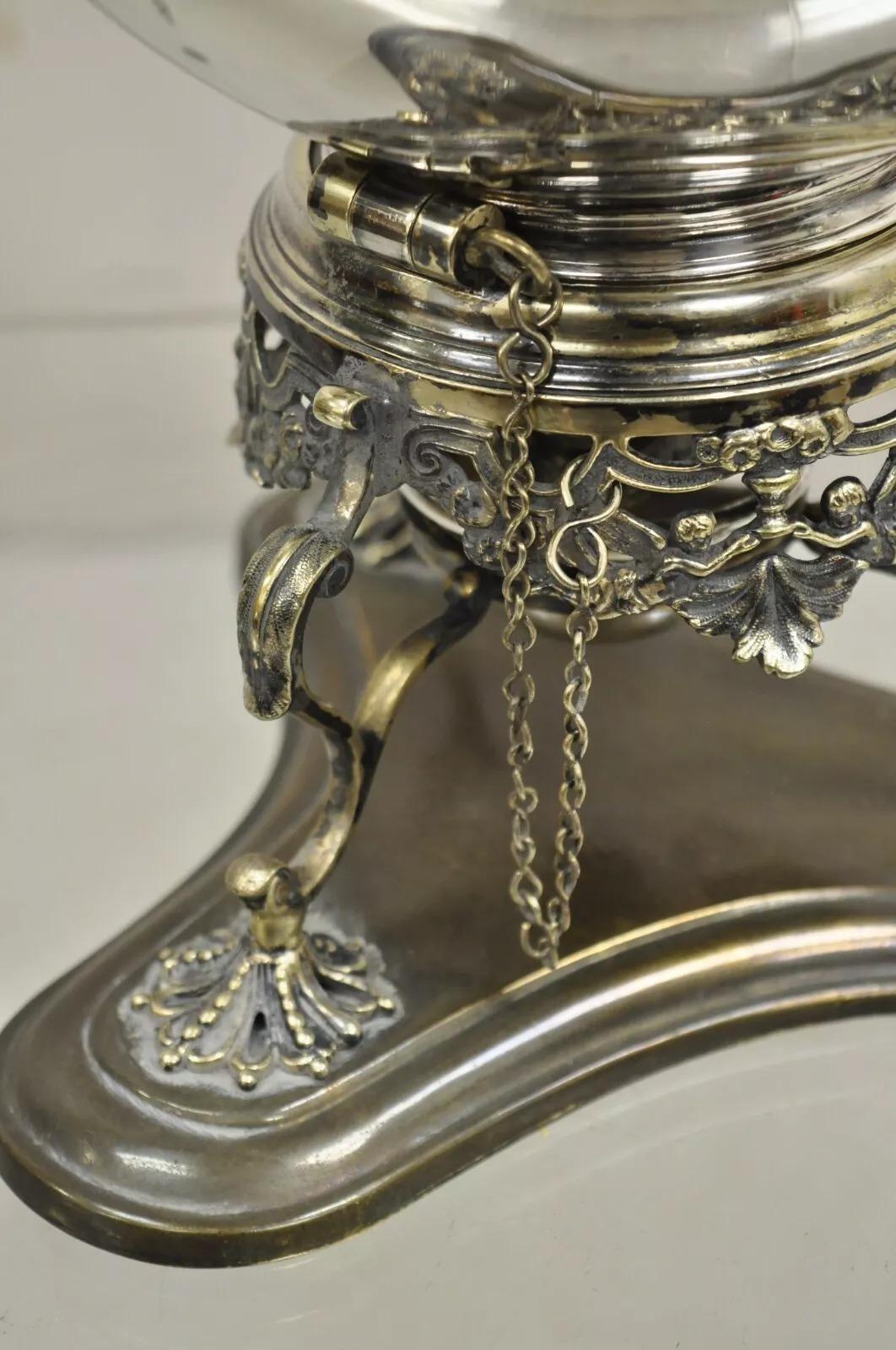 James Dixon & Sons Sheffield Tetera de café basculante victoriana bañada en plata en venta 4