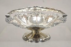 James Dixon & Sons Silver Plated Grapevine Repousse Scalloped Basket Bowl