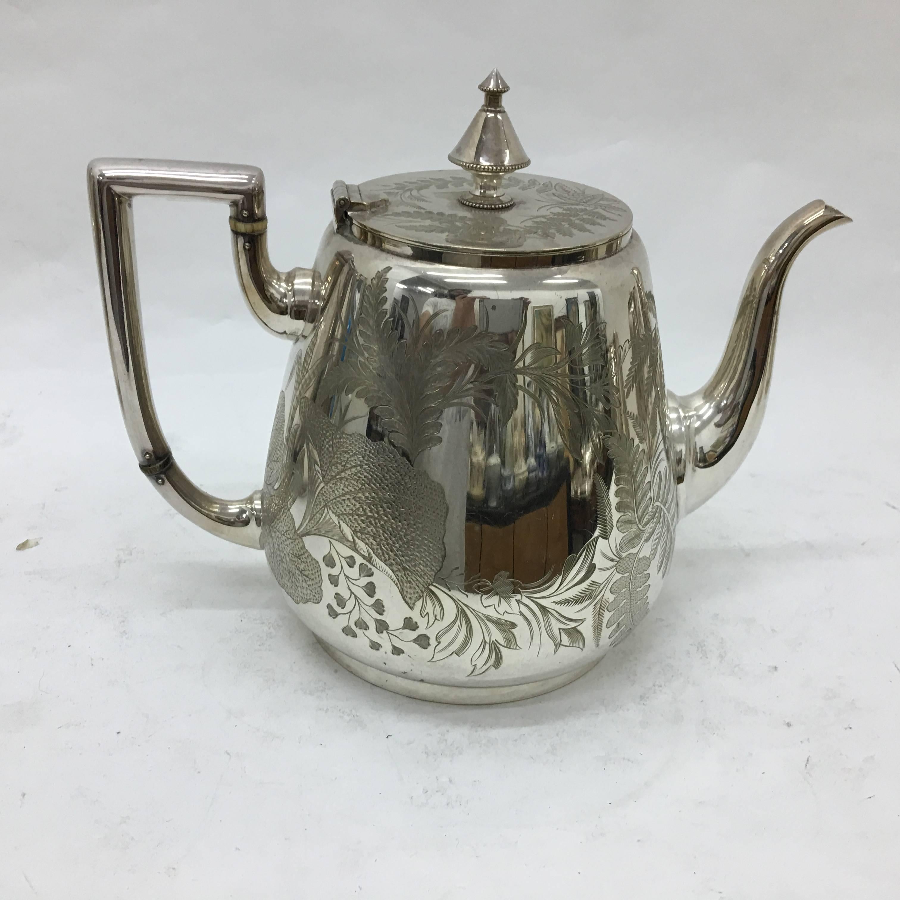 James Dixon Victorian English Silver Plated Tea Set circa 1870 3