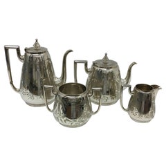 James Dixon Victorian English Silver Plated Tea Set circa 1870