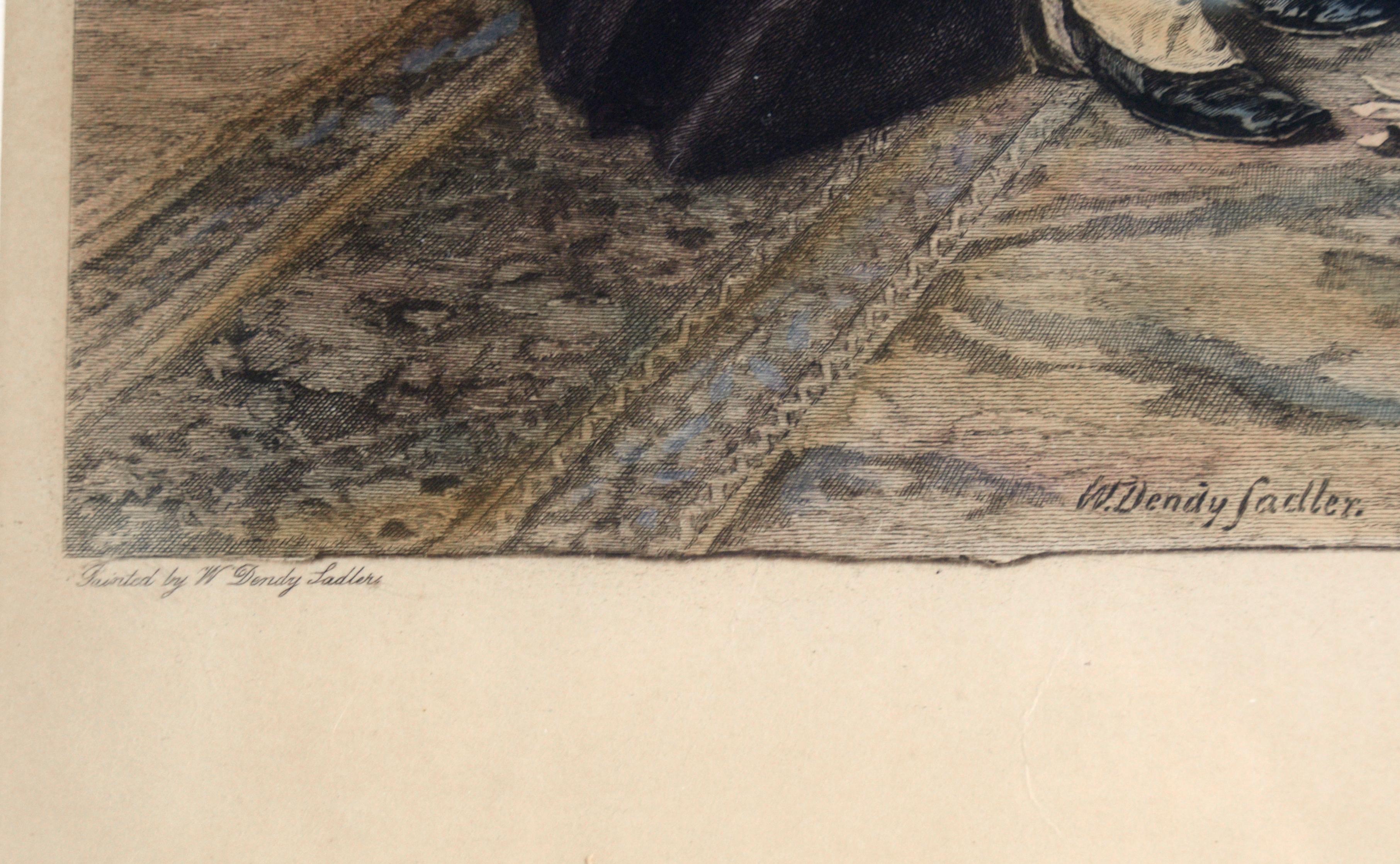 A Breach of Promise - Hand Colored Etching on Paper 1900 Victorian For Sale 2