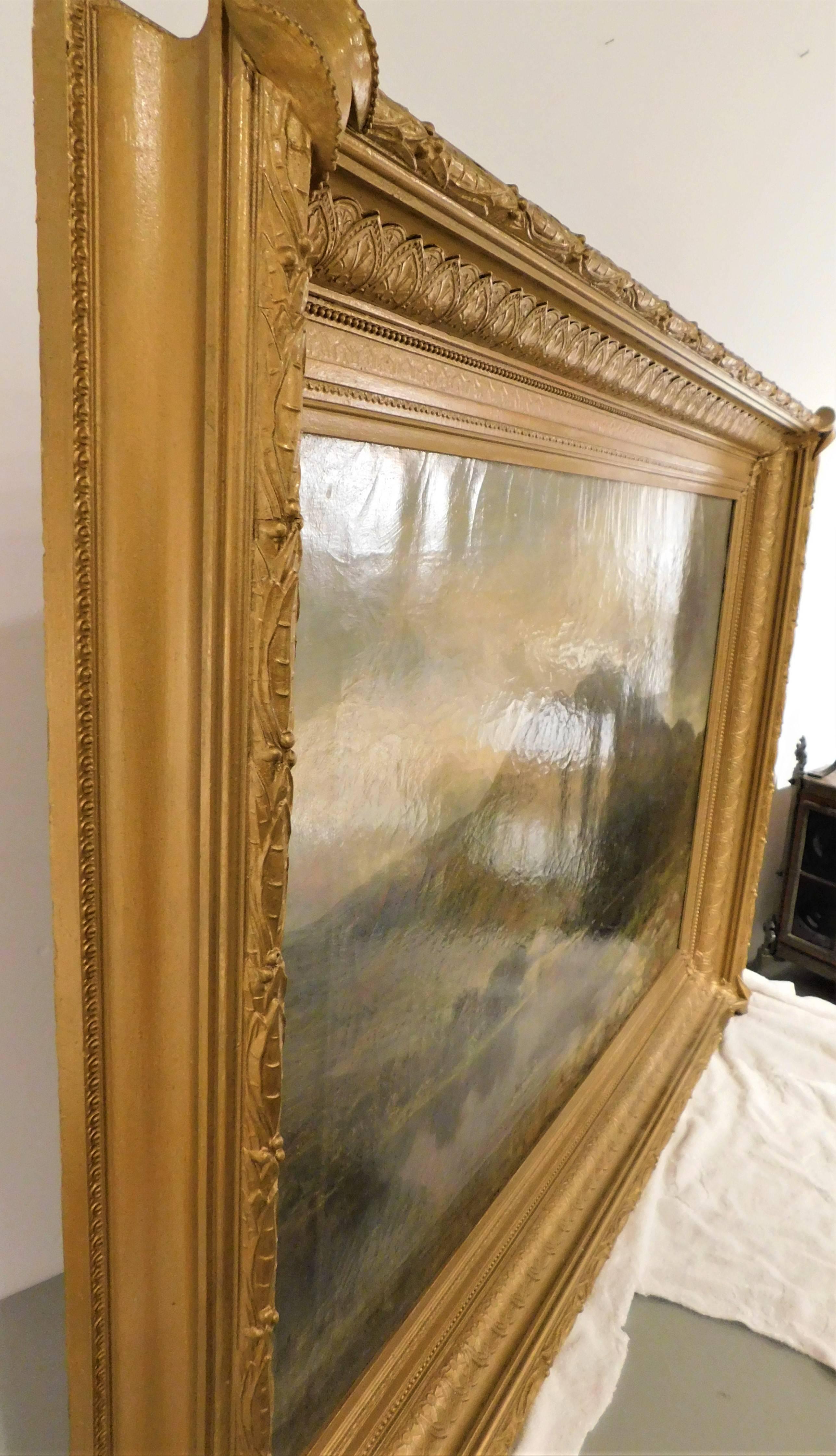 James Docharty huile sur toile originale de 1874 peinture de paysage en vente 6