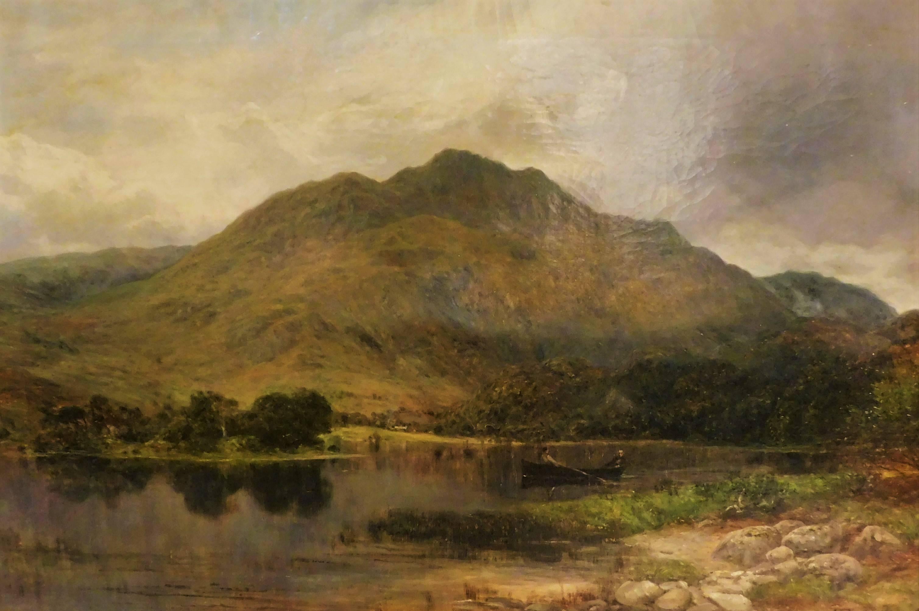 Victorian James Docharty Original Oil on Canvas 1874 Landscape Painting For Sale