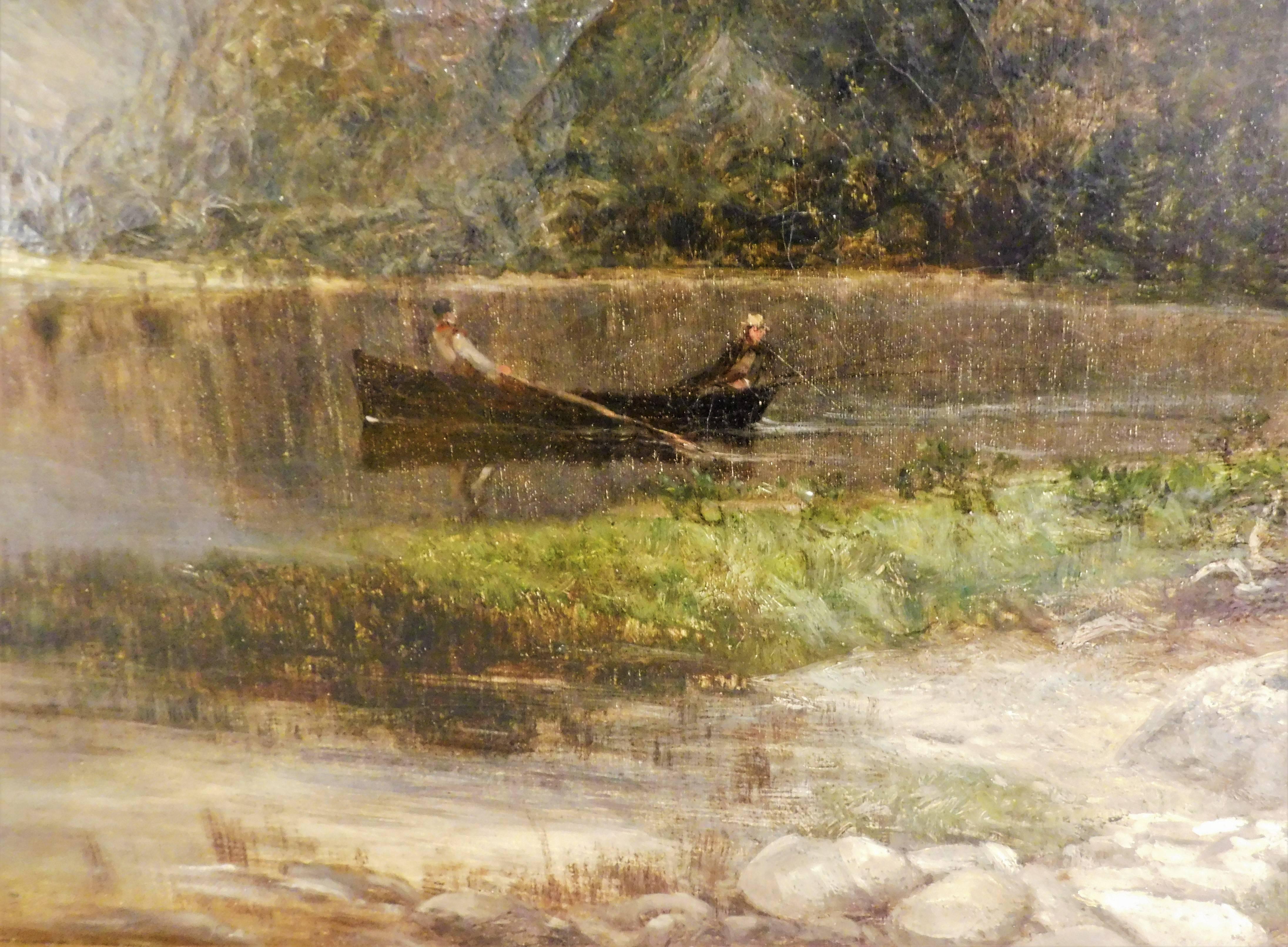 Peinture James Docharty huile sur toile originale de 1874 peinture de paysage en vente