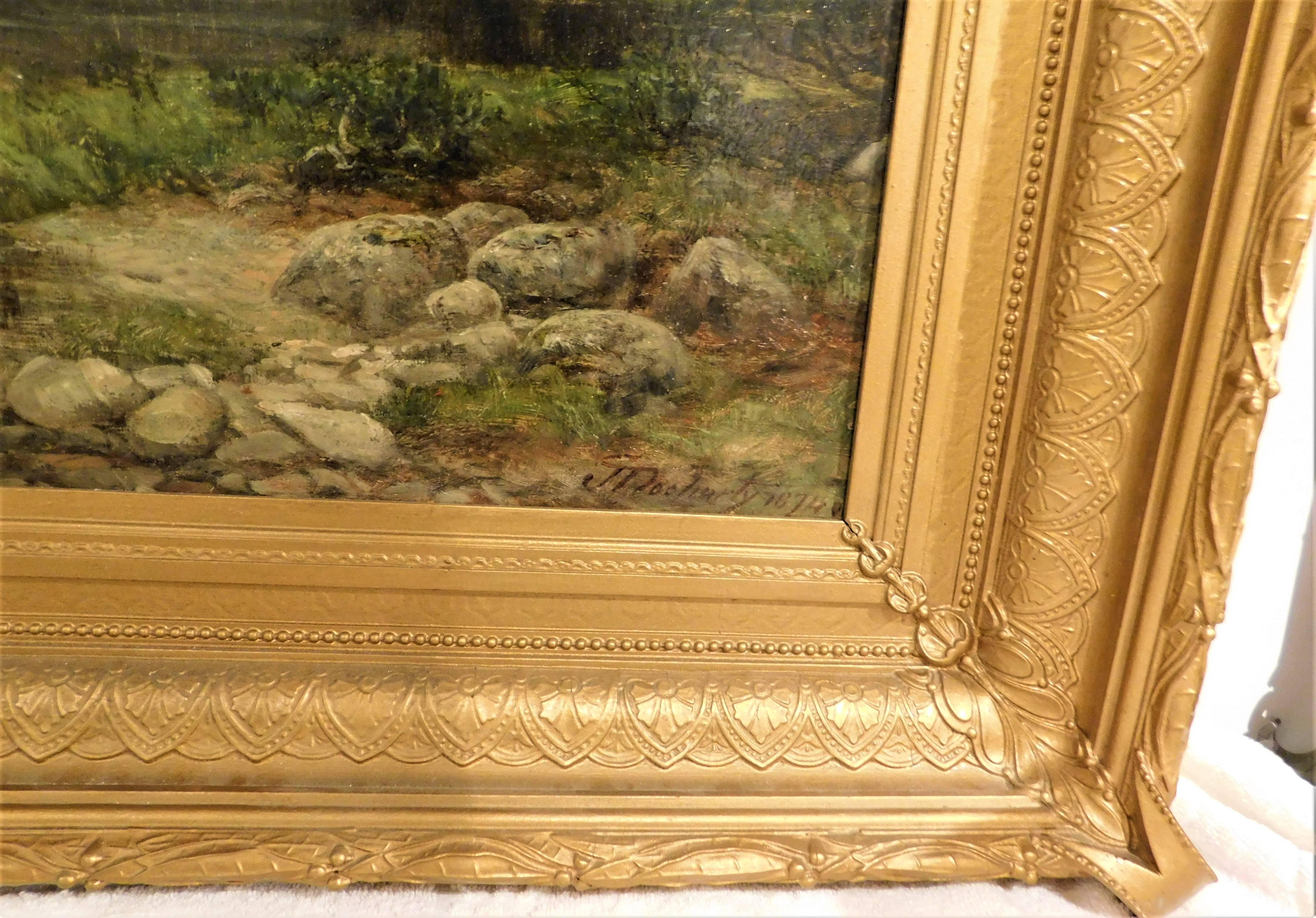 James Docharty huile sur toile originale de 1874 peinture de paysage en vente 2