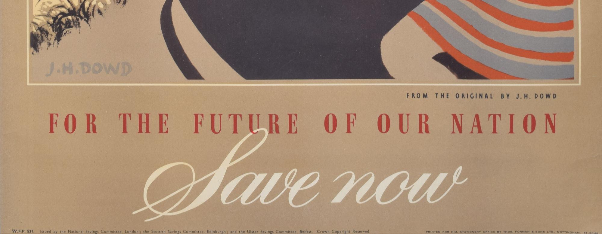 For the Future of our Nation - Save Now original vintage poster by James Dowd For Sale 3