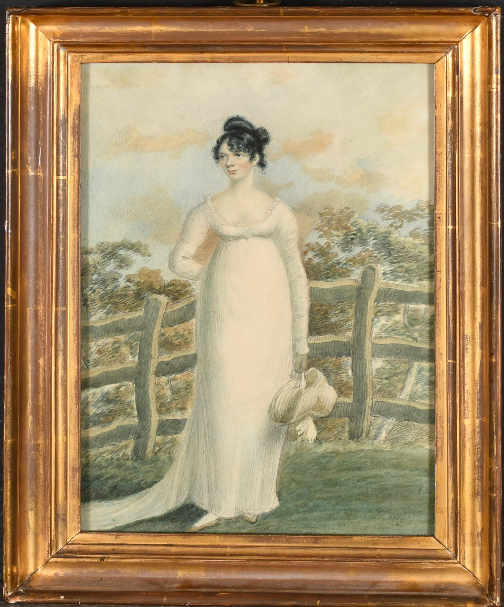 Fine 1800
s Georgian Original Painting Portrait of Elegant Young Noble Lady
