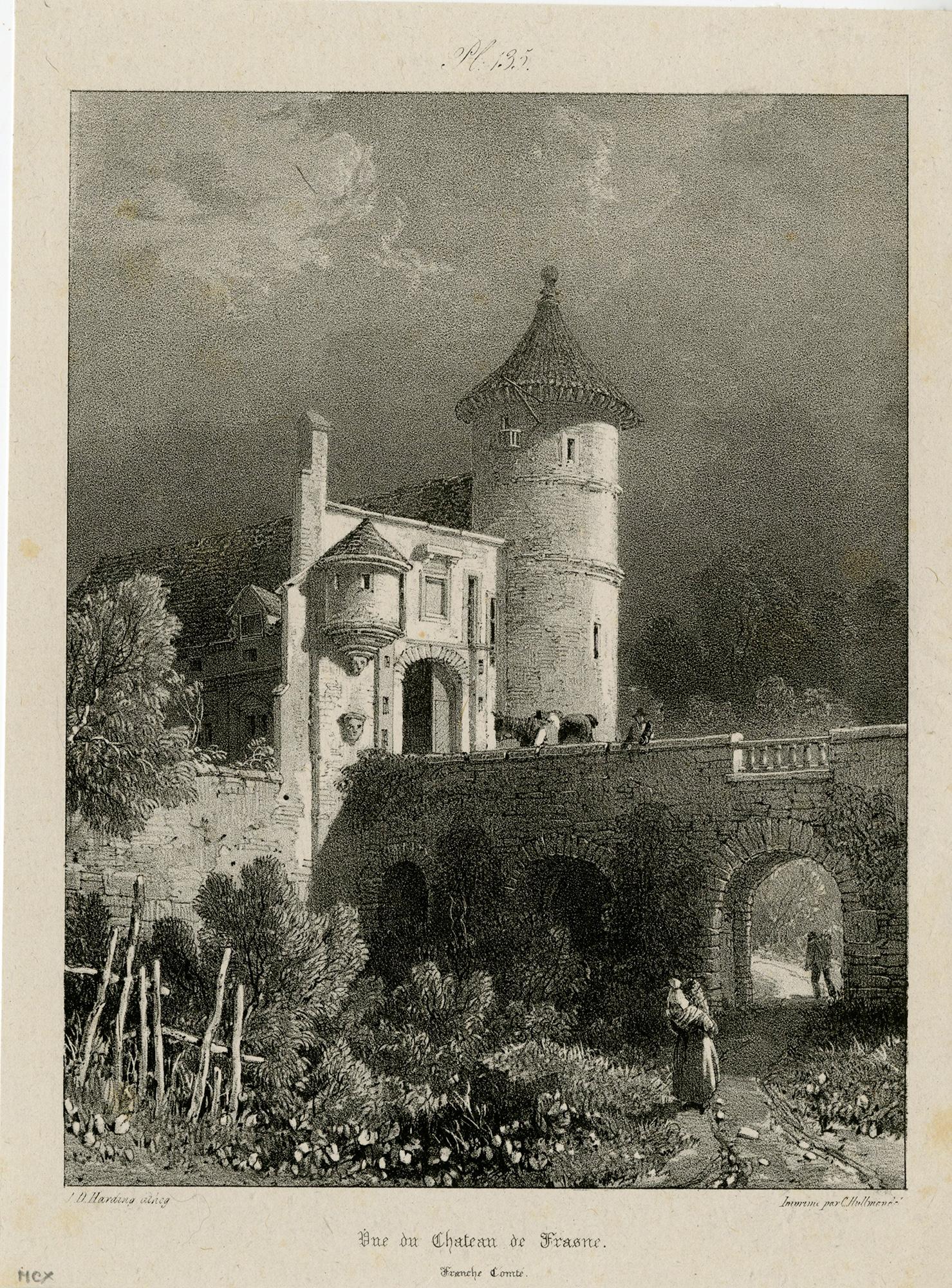 Vue du Chateau de Frasne, Franche Comté - Print by James Duffield Harding