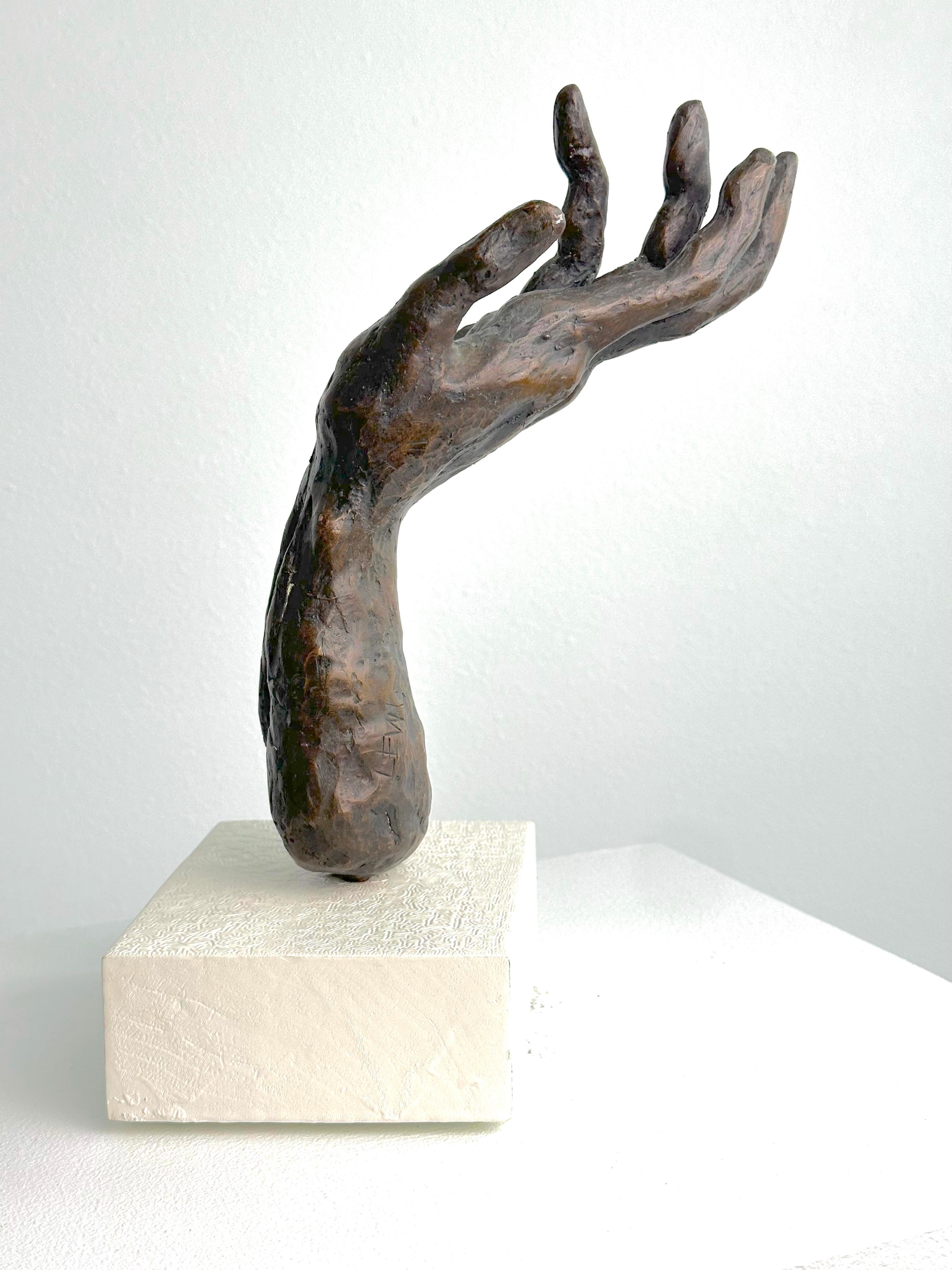 Reaching (bronze hand) - Sculpture by James E. Lewis