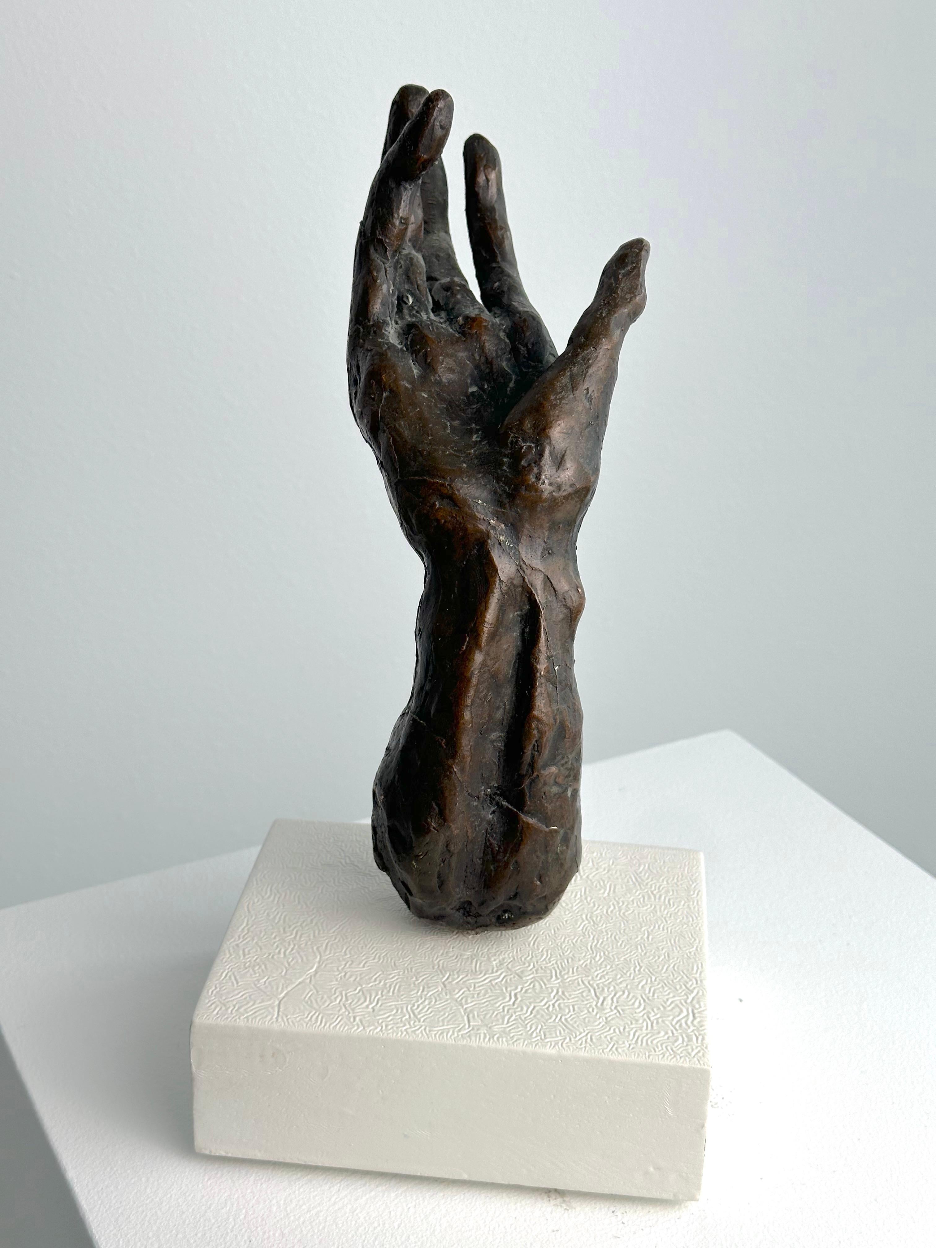 Reaching (bronze hand) - Abstract Expressionist Sculpture by James E. Lewis