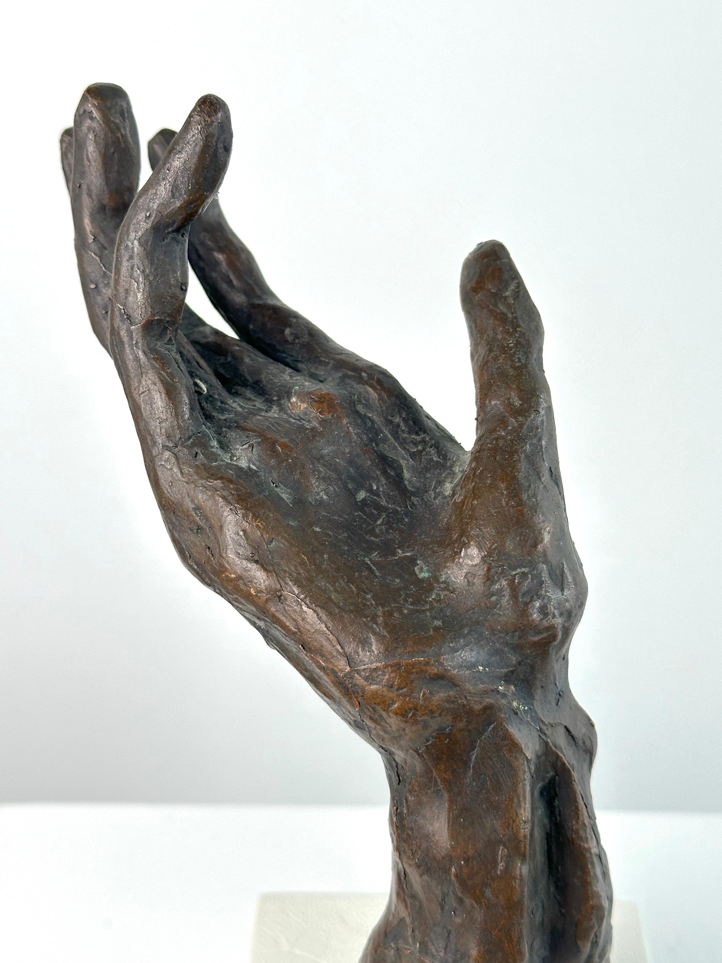 Reaching, ca. 1980. Cast bronze. Signed in lower region on wrist.

A rare example from the artist's later period influenced by figurative abstraction with expressionist tendencies.

James Edward Lewis (August 4, 1923 – August 9, 1997) was an