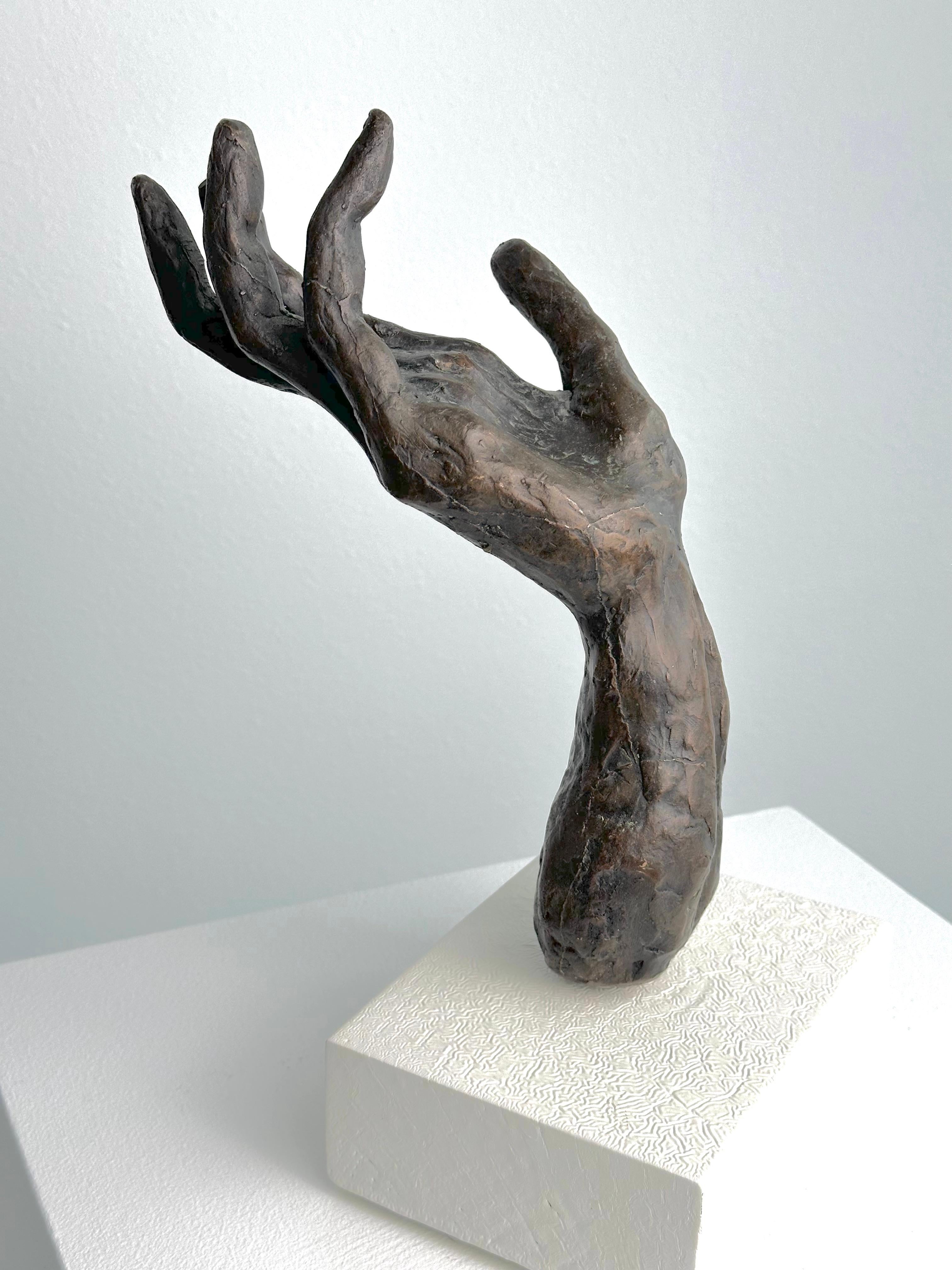 James E. Lewis Figurative Sculpture - Reaching (bronze hand)