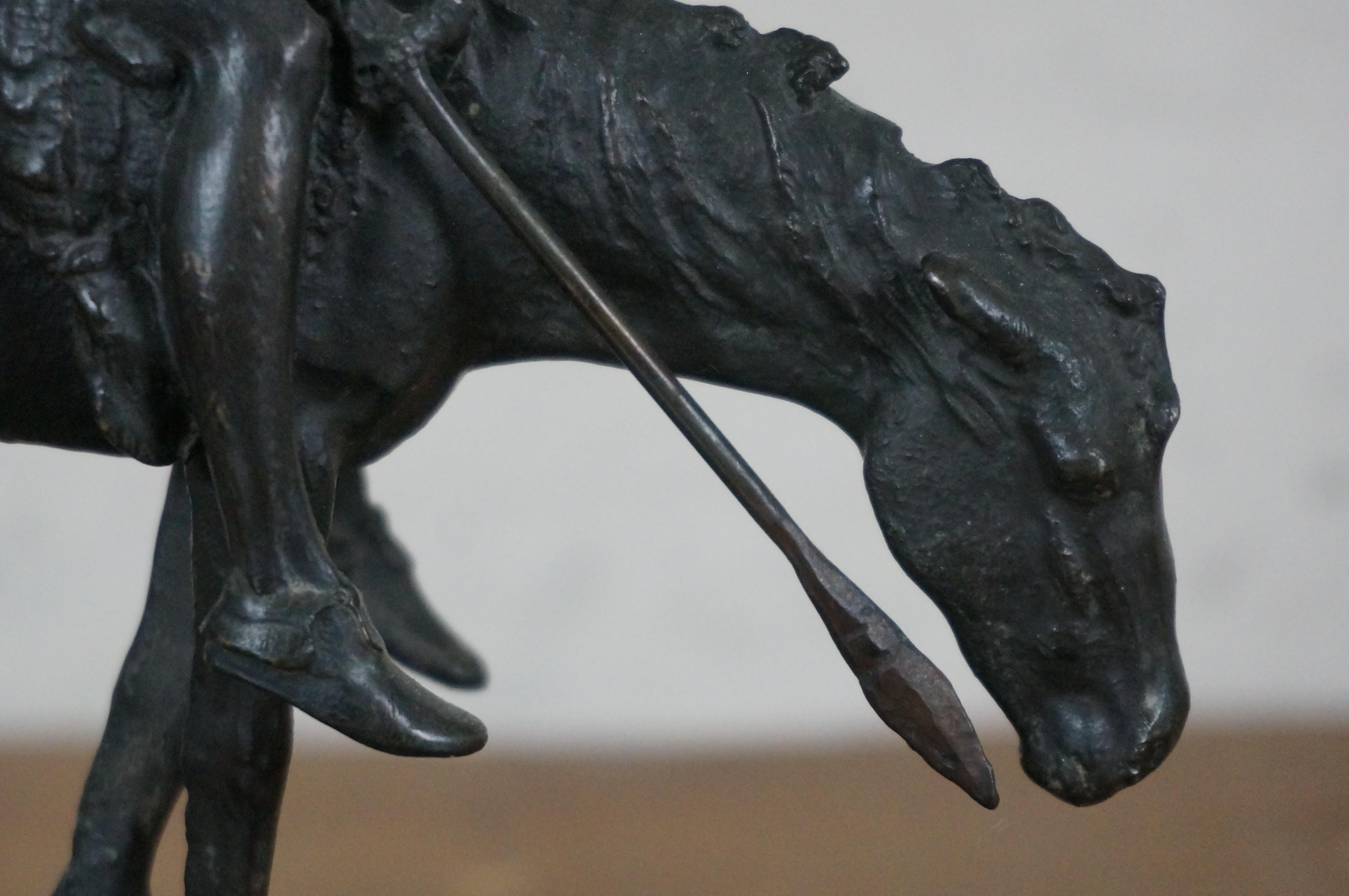 James Earle Fraser Escultura de bronce en forma de estatuilla de un nativo americano, final del camino 9 4