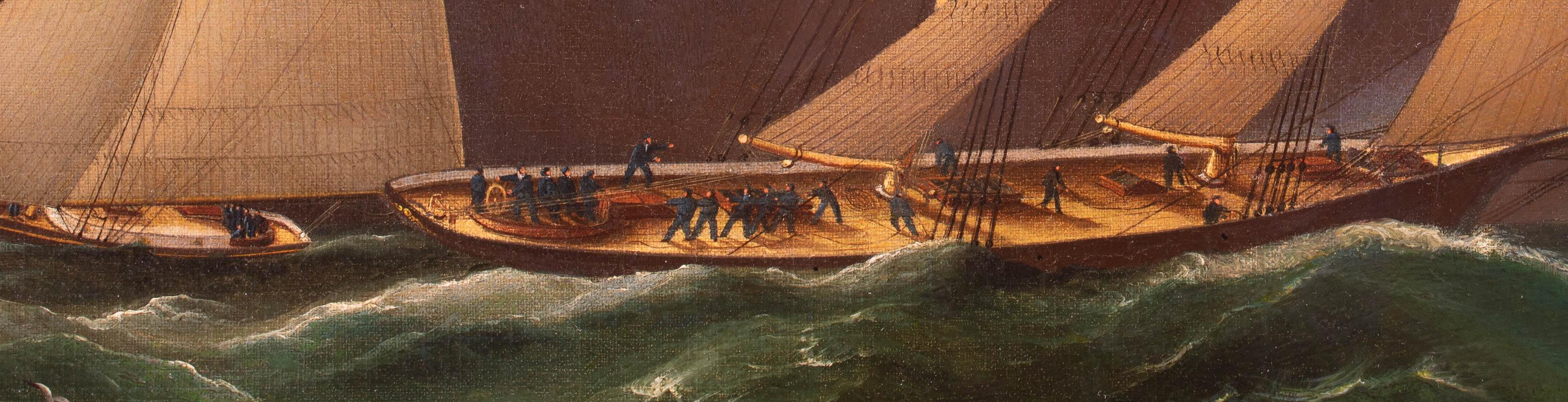 SAPPHO, DAUNTLESS and GRACIE Racing at Cape May 1871 For Sale 1