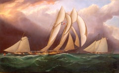 Antique SAPPHO, DAUNTLESS and GRACIE Racing at Cape May 1871