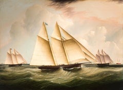 Antique The Start of the Great 1866 Transatlantic Yacht Race