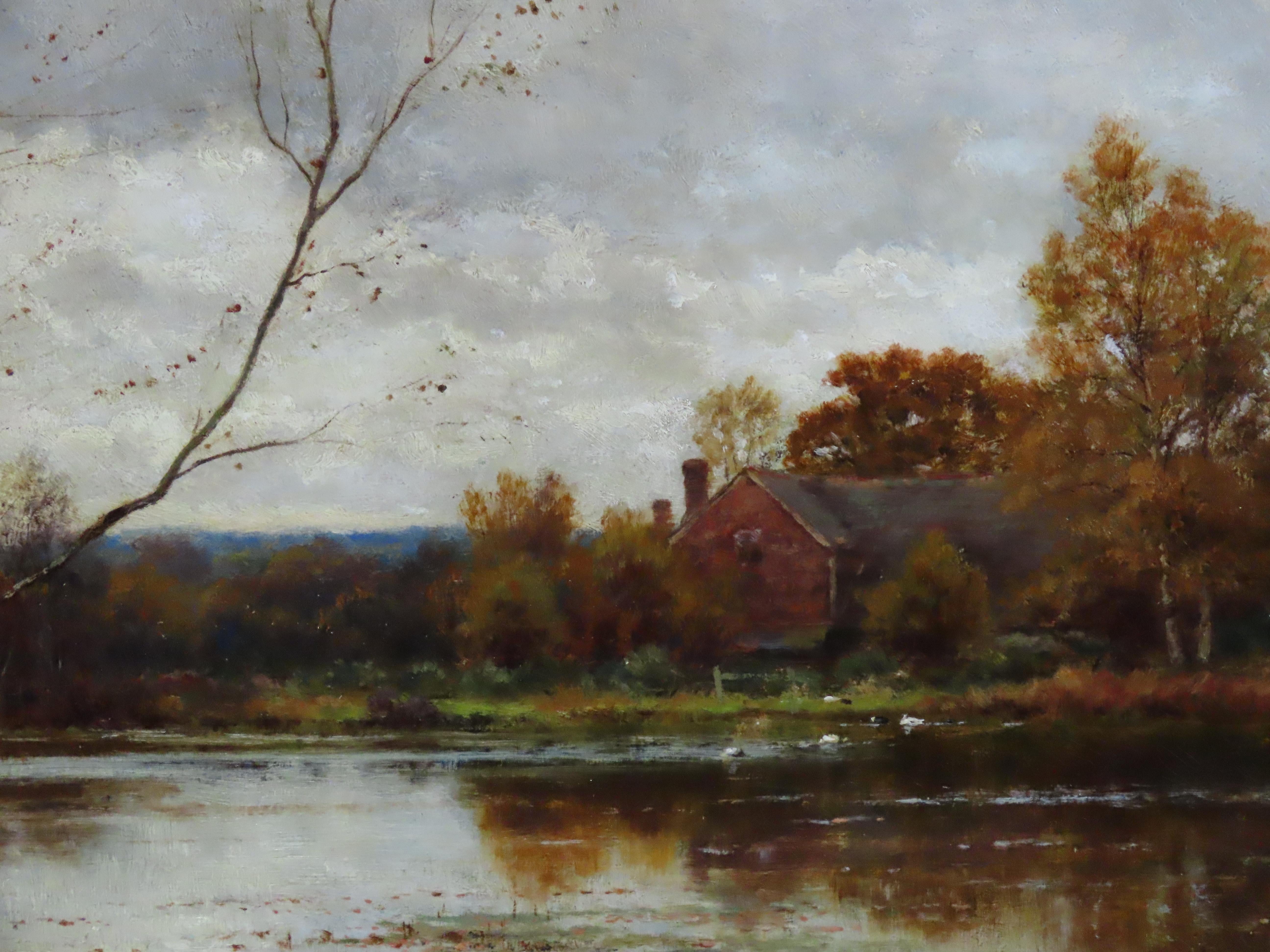 Original Ölgemälde auf Leinwand, James Edward Grace, „Herbst“ im Angebot 3