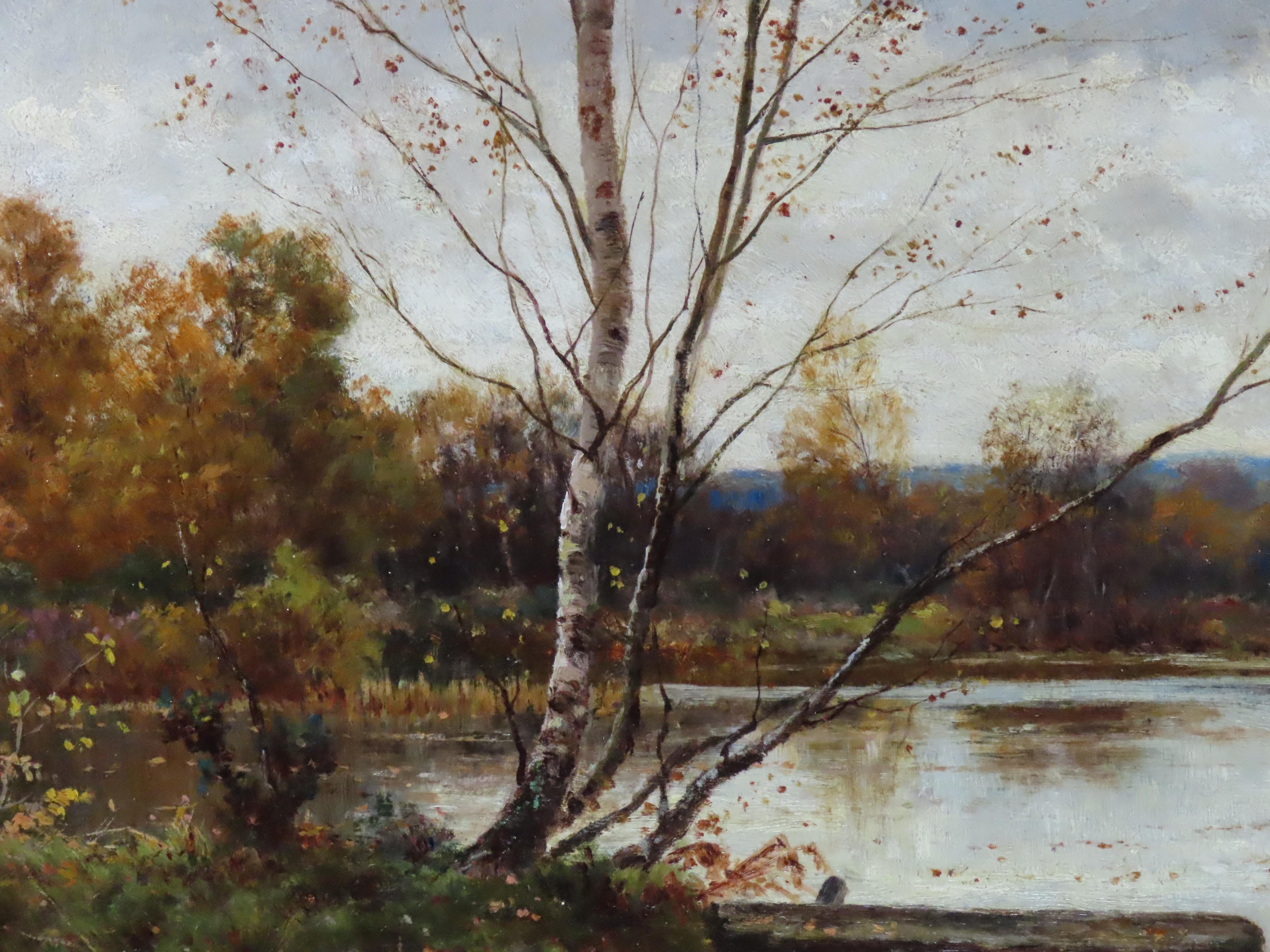 Original Ölgemälde auf Leinwand, James Edward Grace, „Herbst“ im Angebot 4