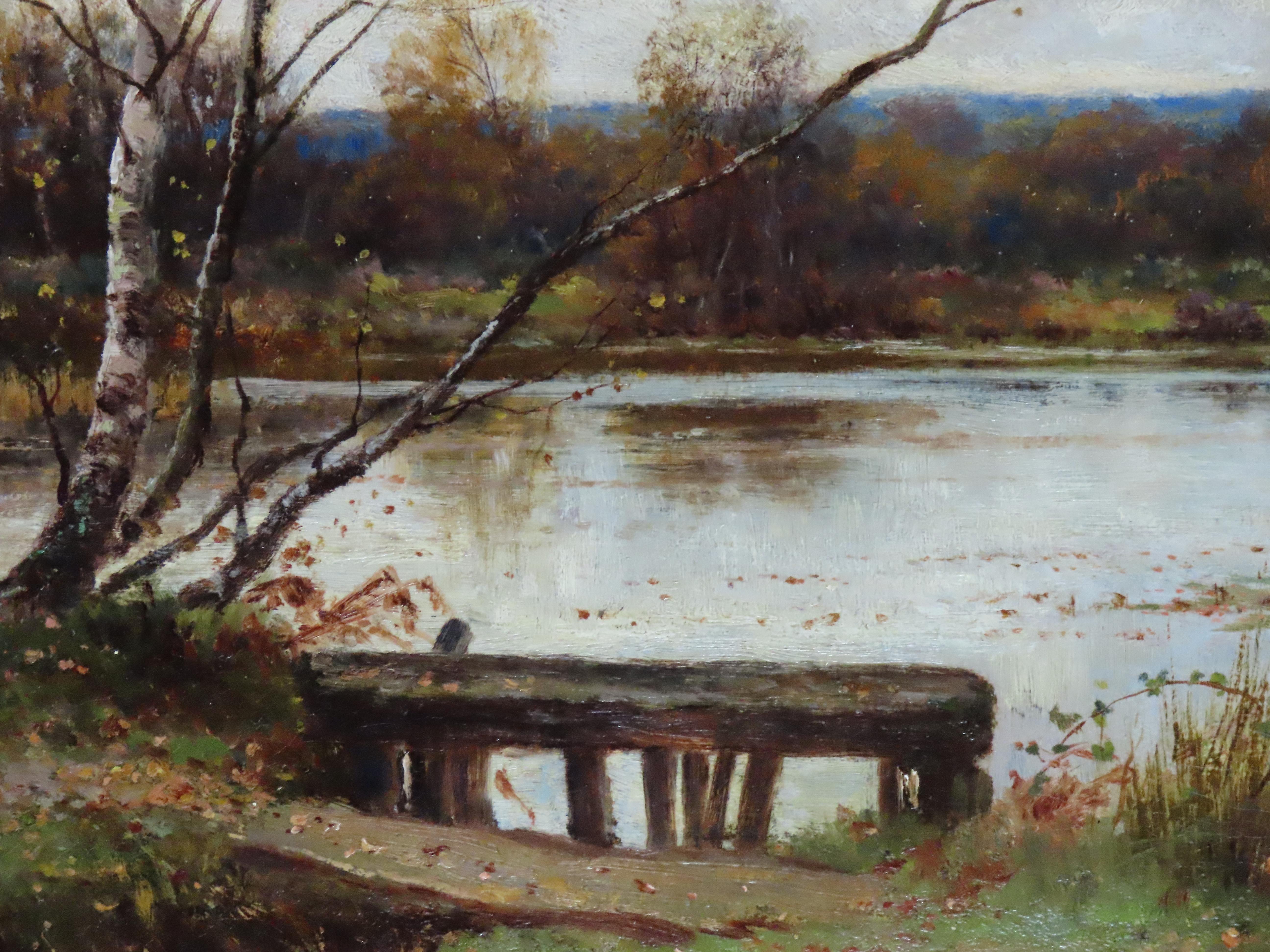 Original Ölgemälde auf Leinwand, James Edward Grace, „Herbst“ im Angebot 5