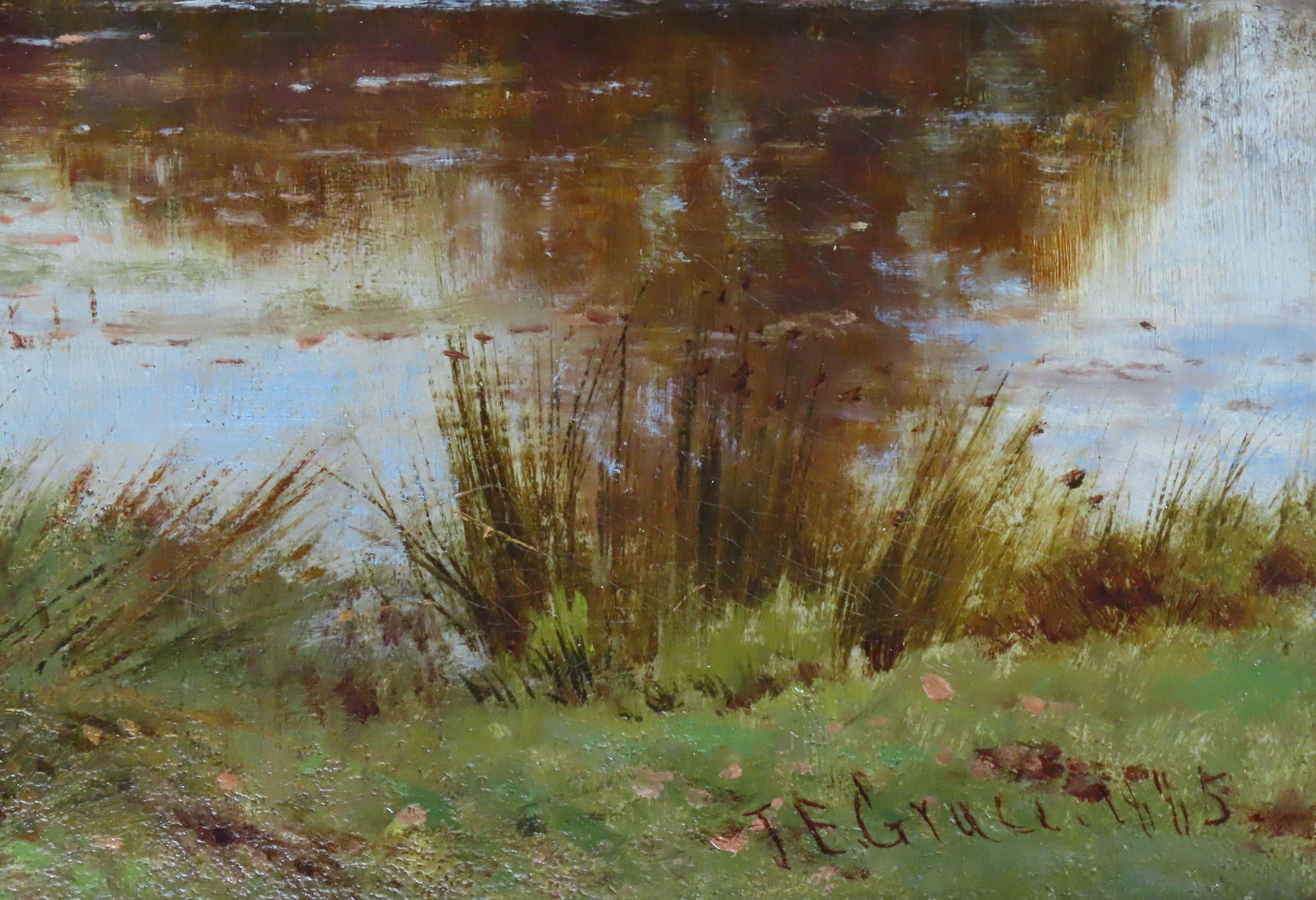 Original Ölgemälde auf Leinwand, James Edward Grace, „Herbst“ im Angebot 6