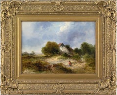 Antique James Edward Meadows, Rural Scene With Cottage