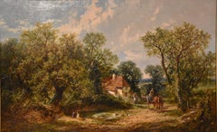 Pittura a olio di James Edward Meadows "Una fattoria dell'Essex".