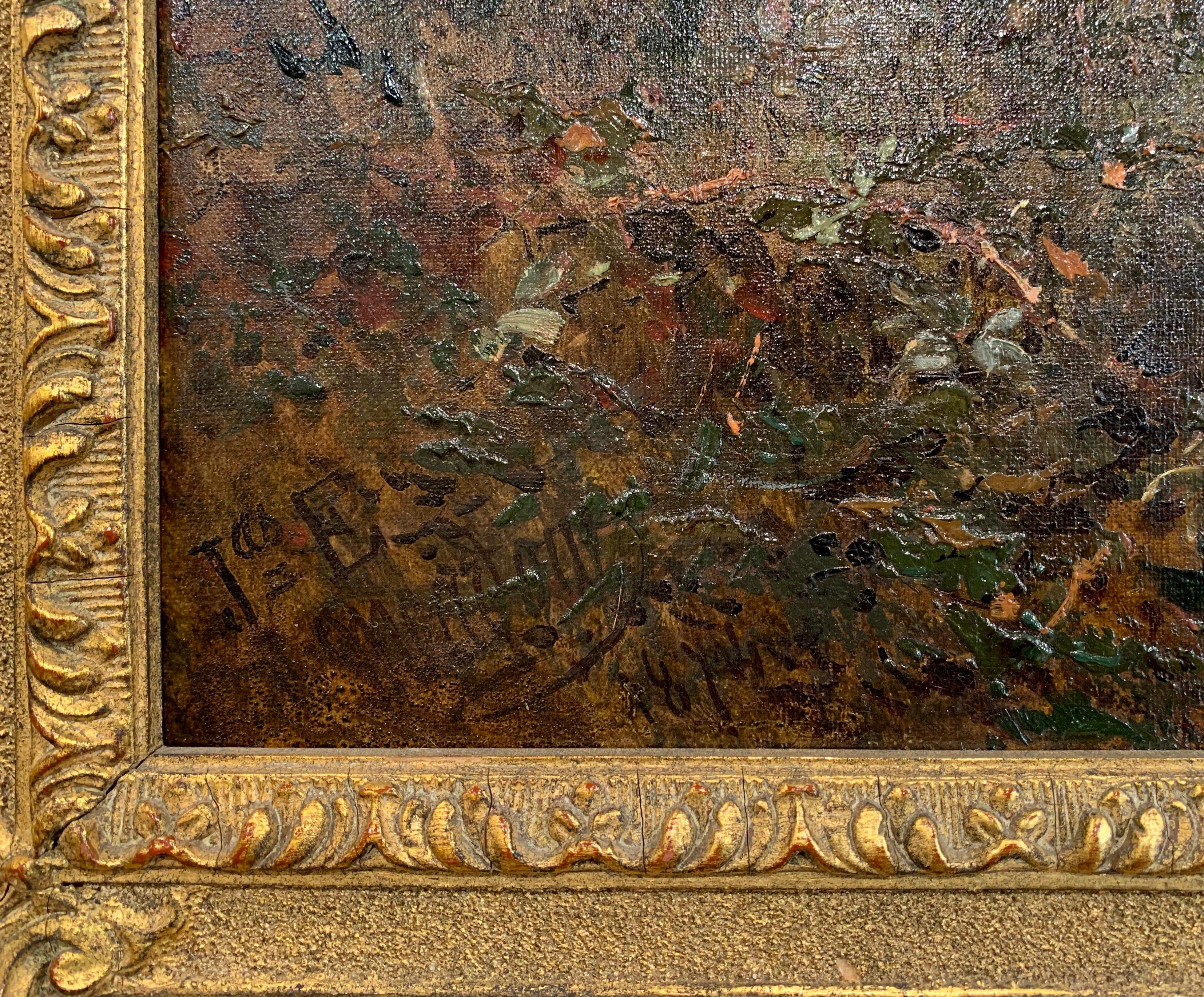 This impressive 19th century oil on canvas painting is titled 
