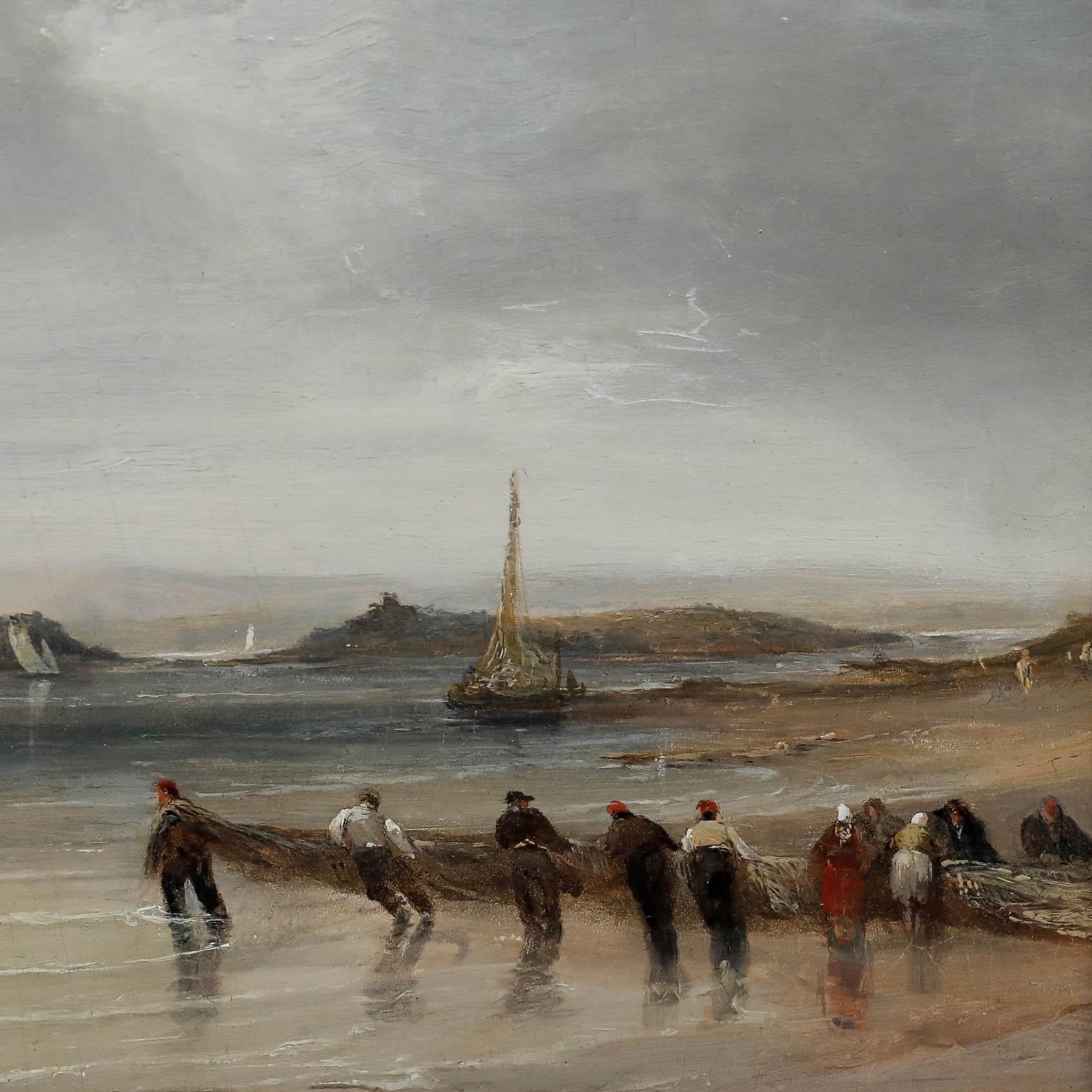 Attribut. James Edwin Meadows (1828-1888) - Öl aus der Mitte des 19. Jahrhunderts, The Day's Catch im Angebot 3