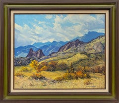 Original Autumn Mountain Landscape Oil Painting, Scene Near Colorado Springs