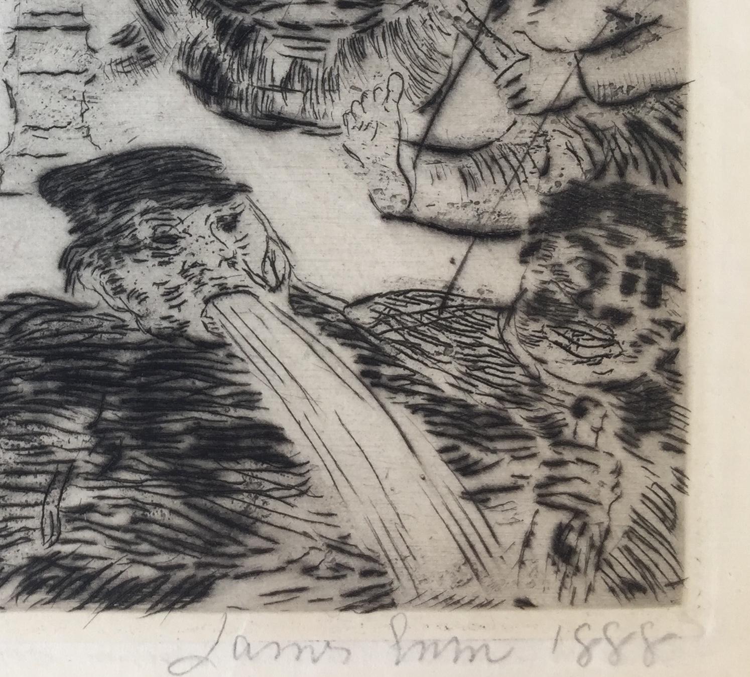 BATTLE OF THE DOWN & OUTS - Symbolist Print by James Ensor