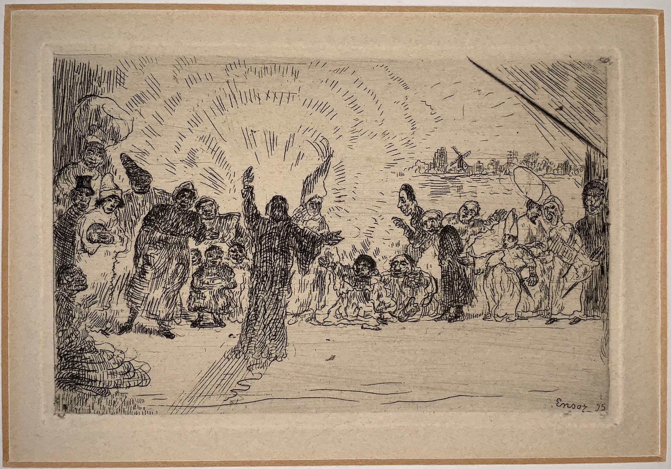 Christus Bij de bedelaars , 1895, Radierung, Tafel signiert, James Ensor im Angebot 1