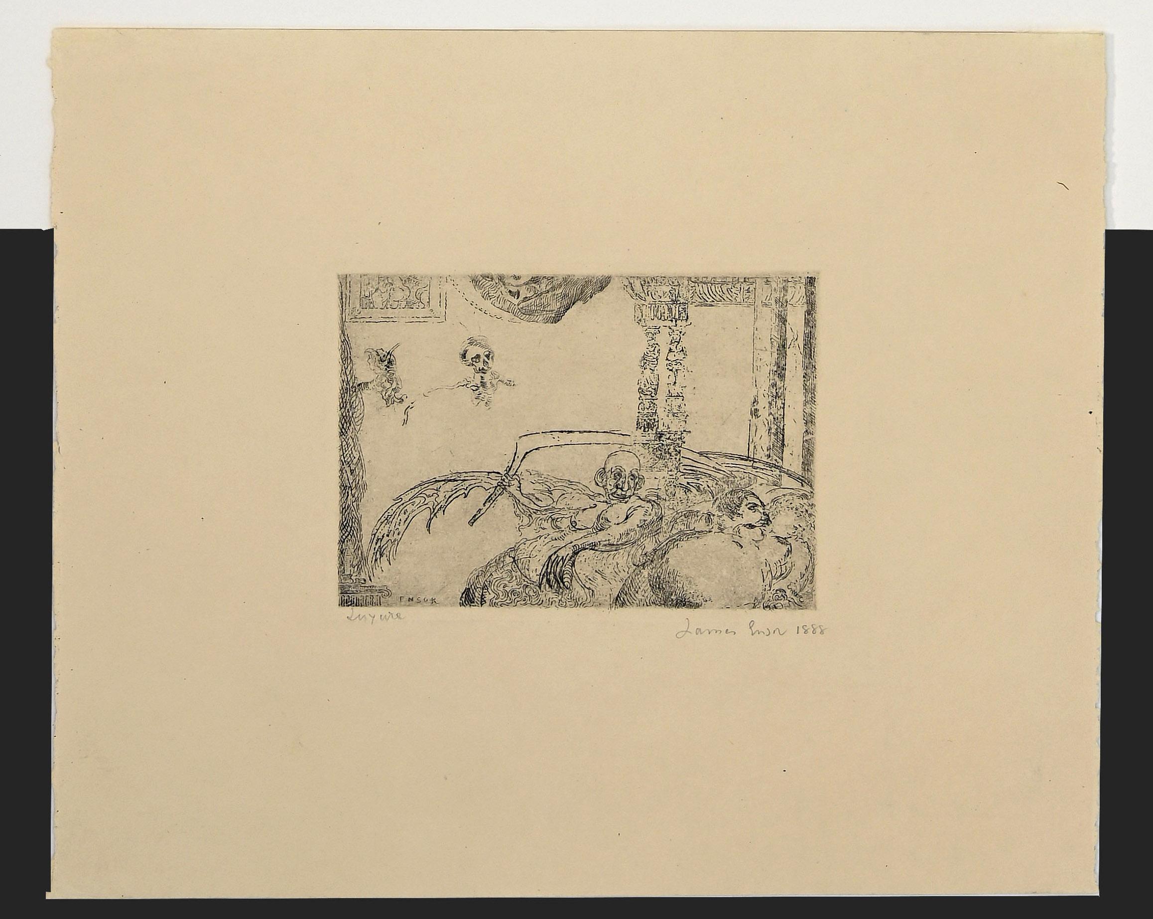 La Luxure - Etching by J. Ensor - 1888 - Print by James Ensor
