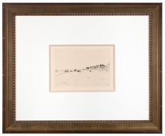 "La Plage de la Panne, " Seascape Etching signed by James Ensor