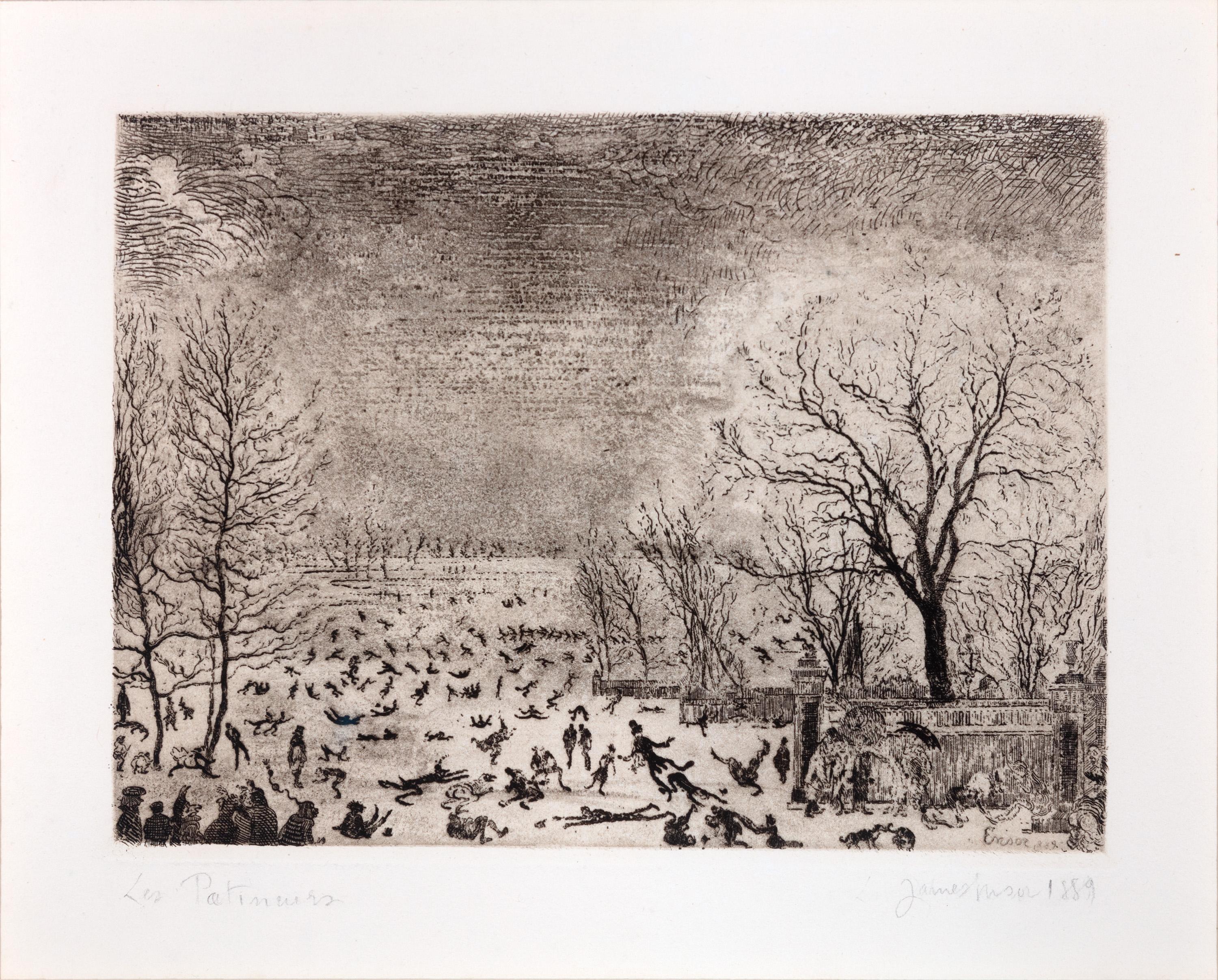 "Les Patineurs" est une gravure signée de James Ensor. Elle est tirée du volume XIX du Loÿs Delteil 65 et représente une multitude de patineurs sur un étang gelé. "Les Patineurs" est le mot français pour "The Skaters". Cette pièce est signée, titrée
