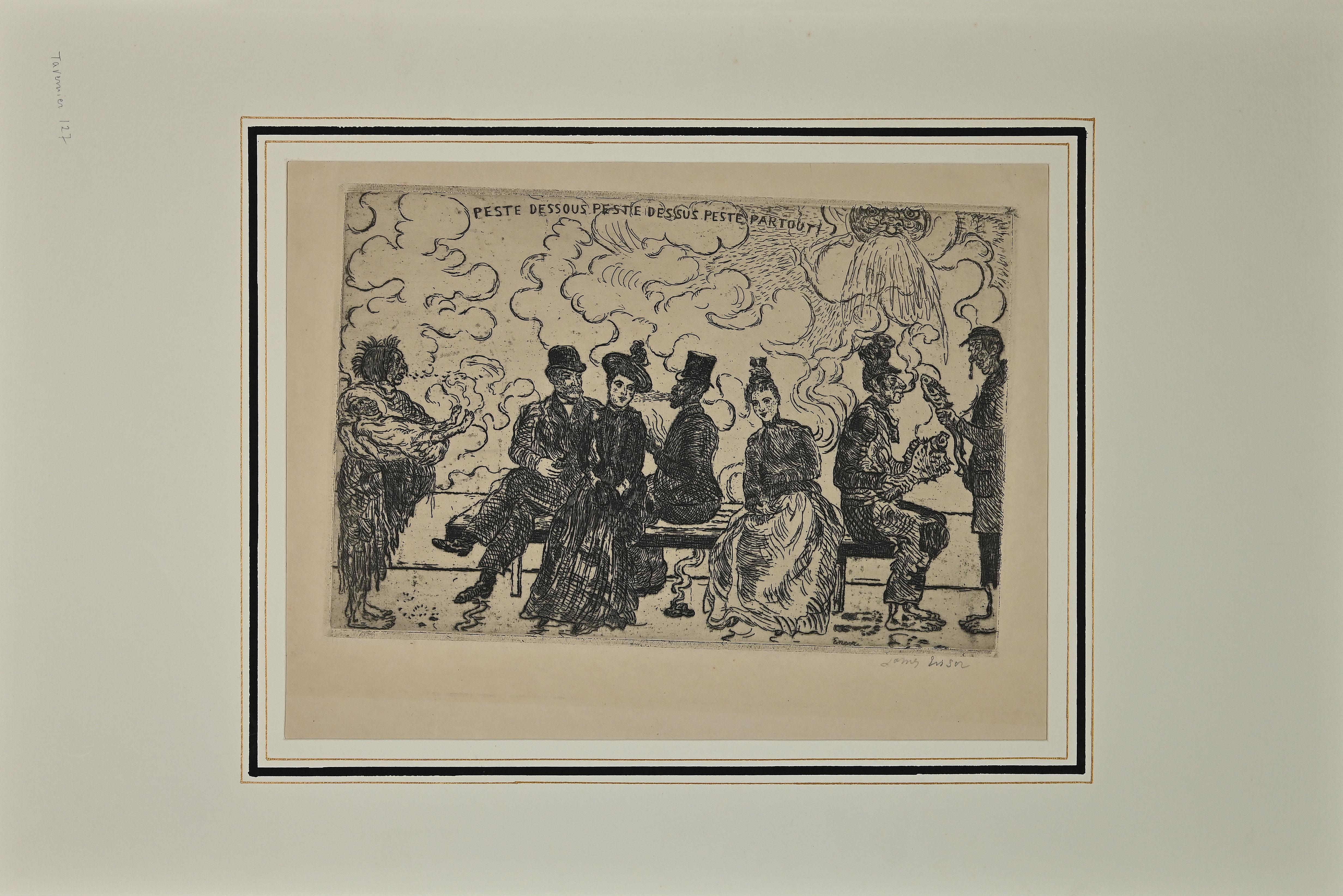 Peste Dessous Peste Dessus Peste Partout!-Original Etching by James Ensor-1900s For Sale 3