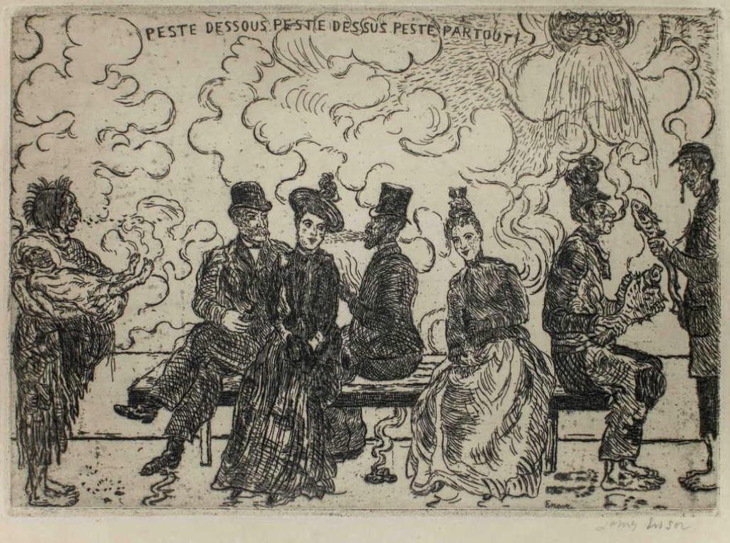 Etching on zinc plate, realized in 1904 on japan paper. It is signed in plate in small letters at the bottom right. 
On the lower right margin, it is signed also in pencil. Not dated Unique state.

This is a very fine impression, printed in black