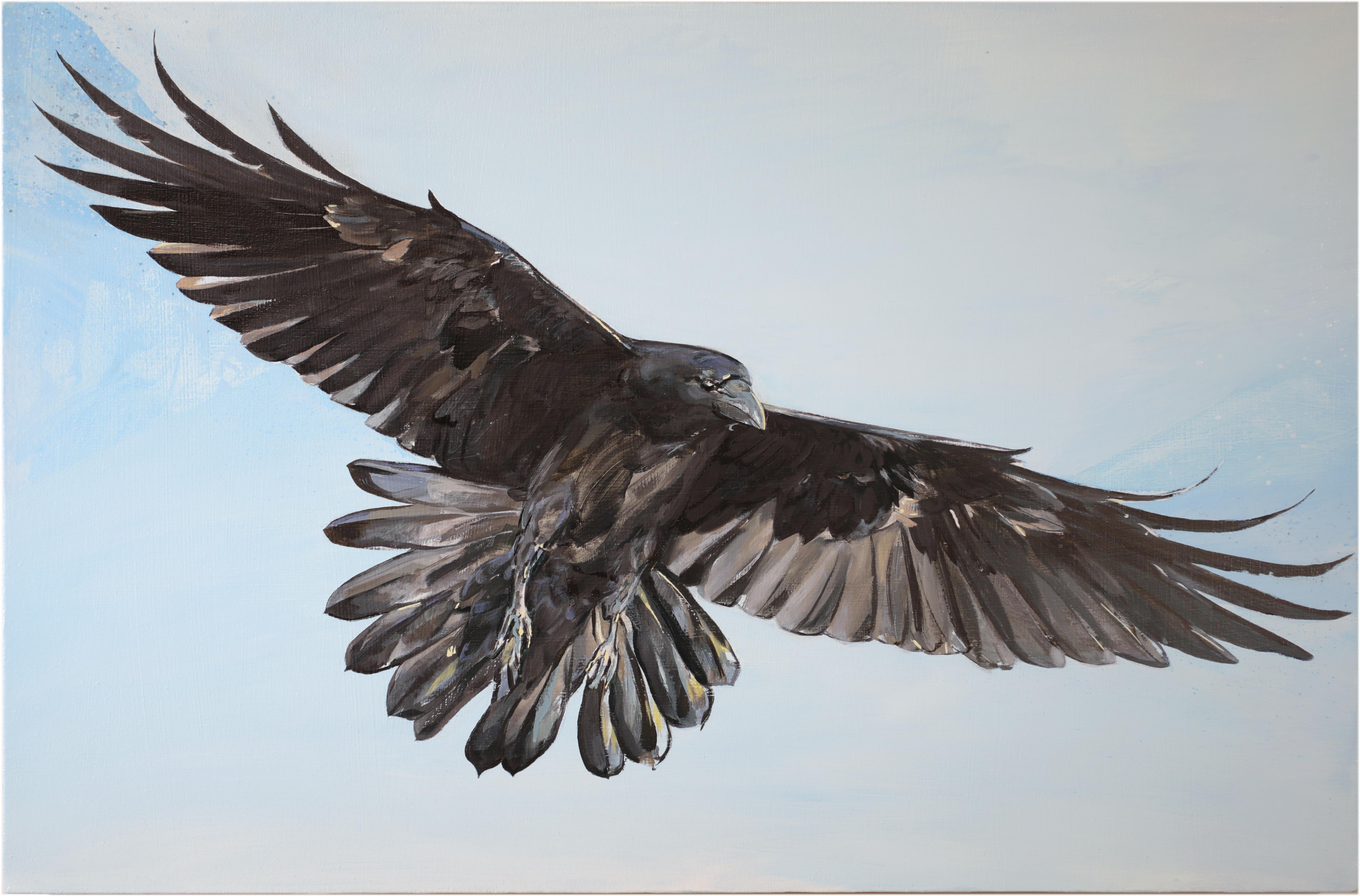 James Everett Stanley  Animal Painting - He Sent Out a Raven