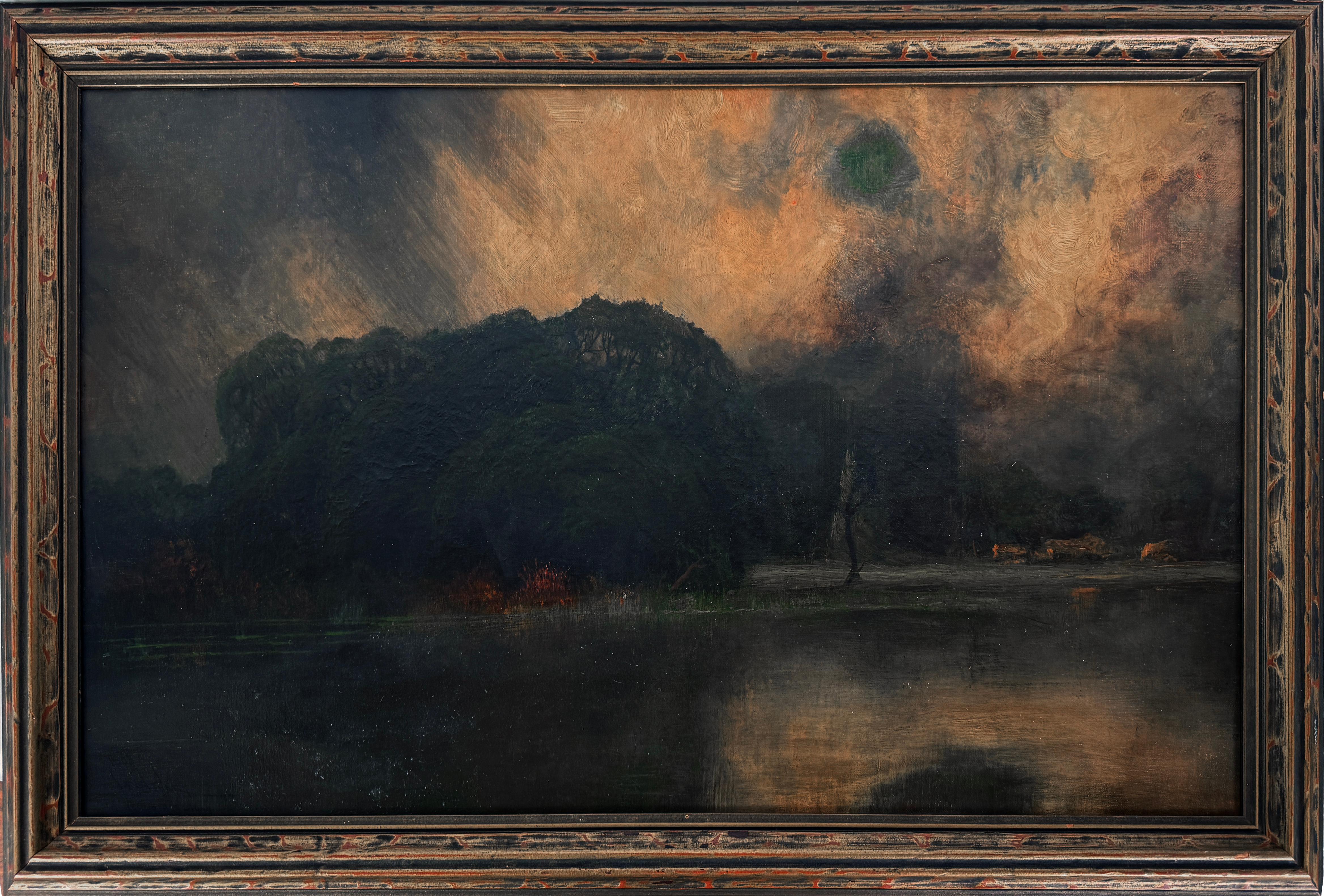 1909 Tonalistische Öl-Landschaft 