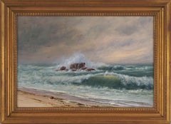 Antique Late 19th Century Northern California Seascape by James Everett Stuart