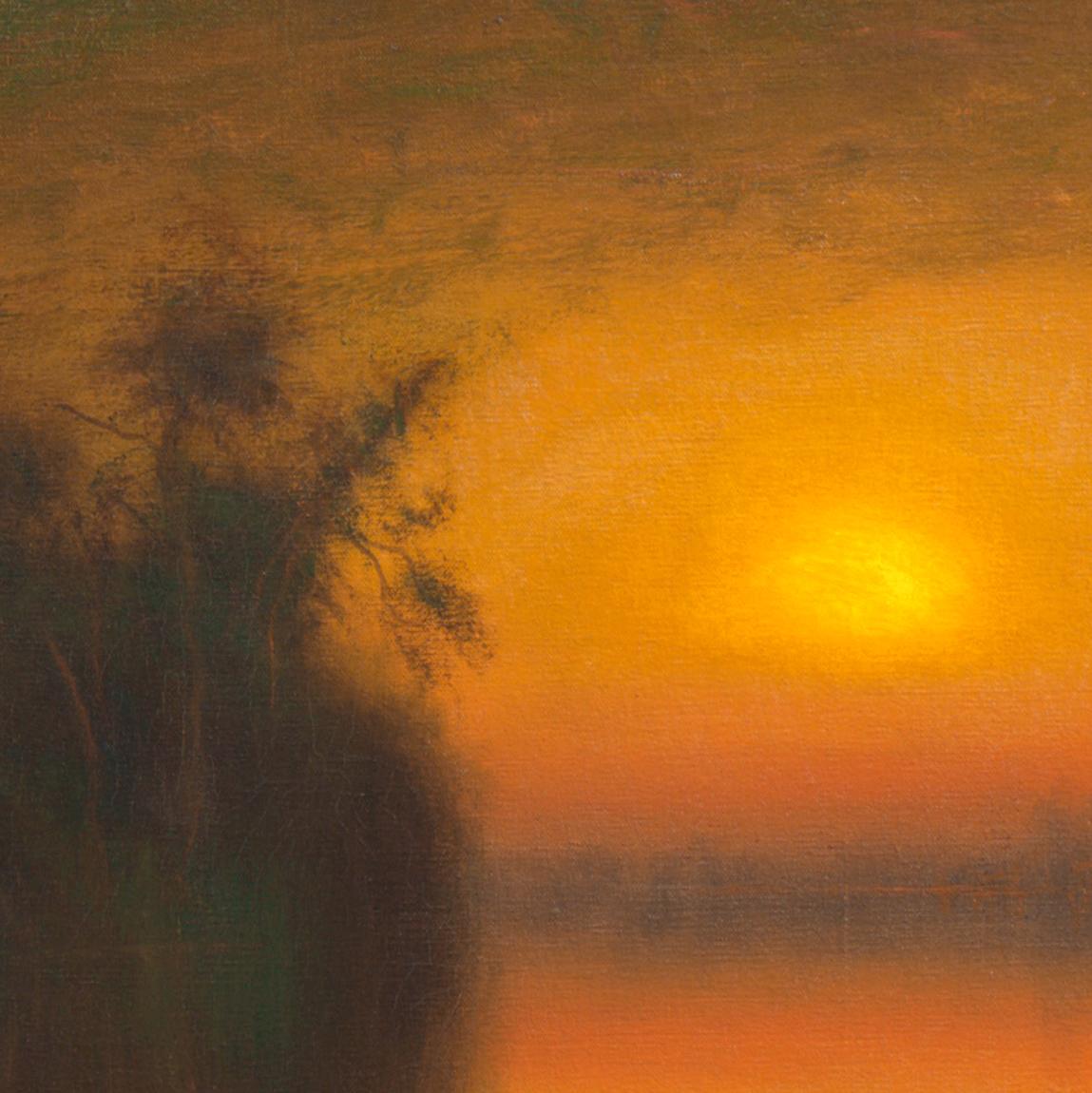 « The Sacramento River, Rio Vista », Californie, Bohemian Club, White House, SFSD - Painting de James Everett Stuart