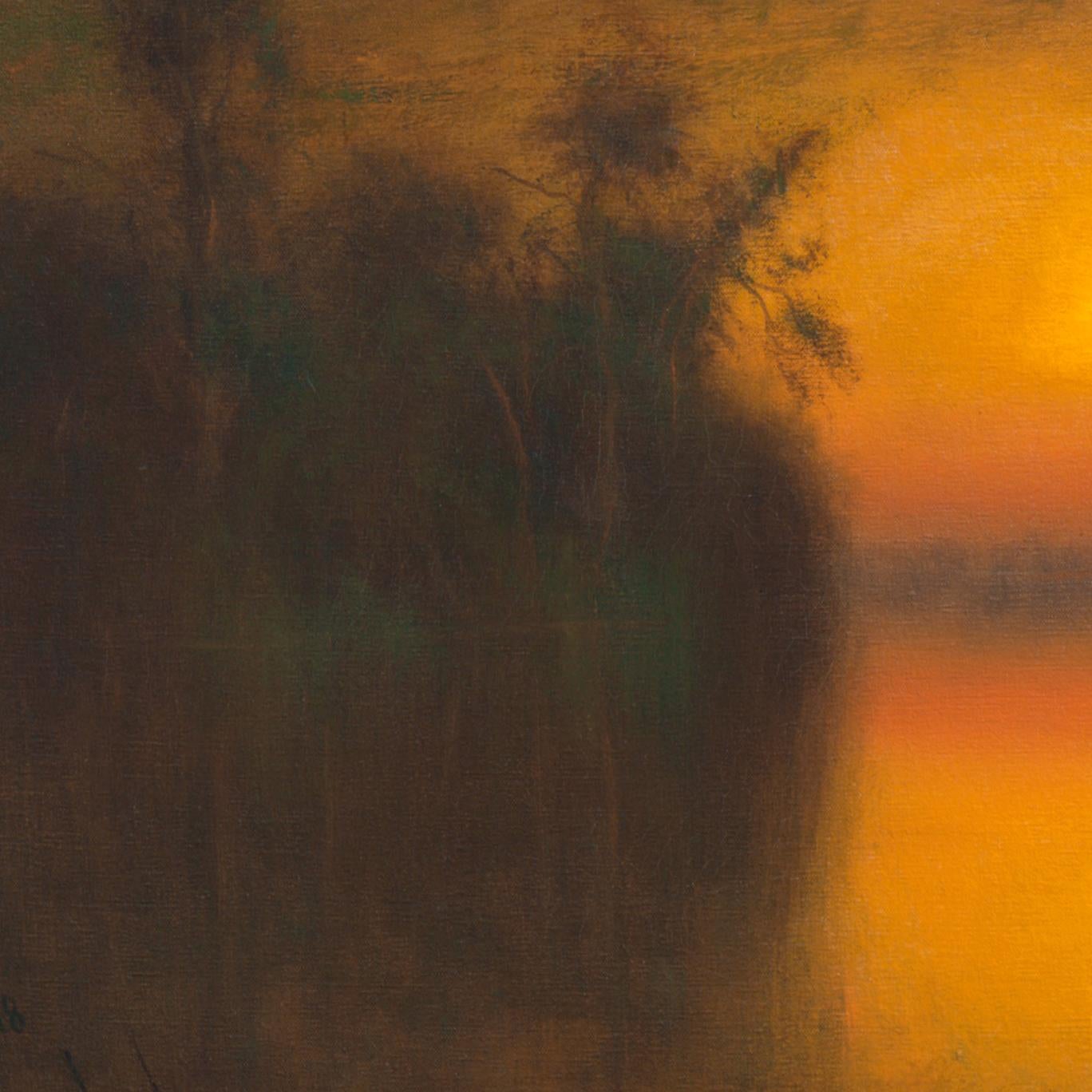 « The Sacramento River, Rio Vista », Californie, Bohemian Club, White House, SFSD
Signée en bas à gauche, 'J. E. Stuart