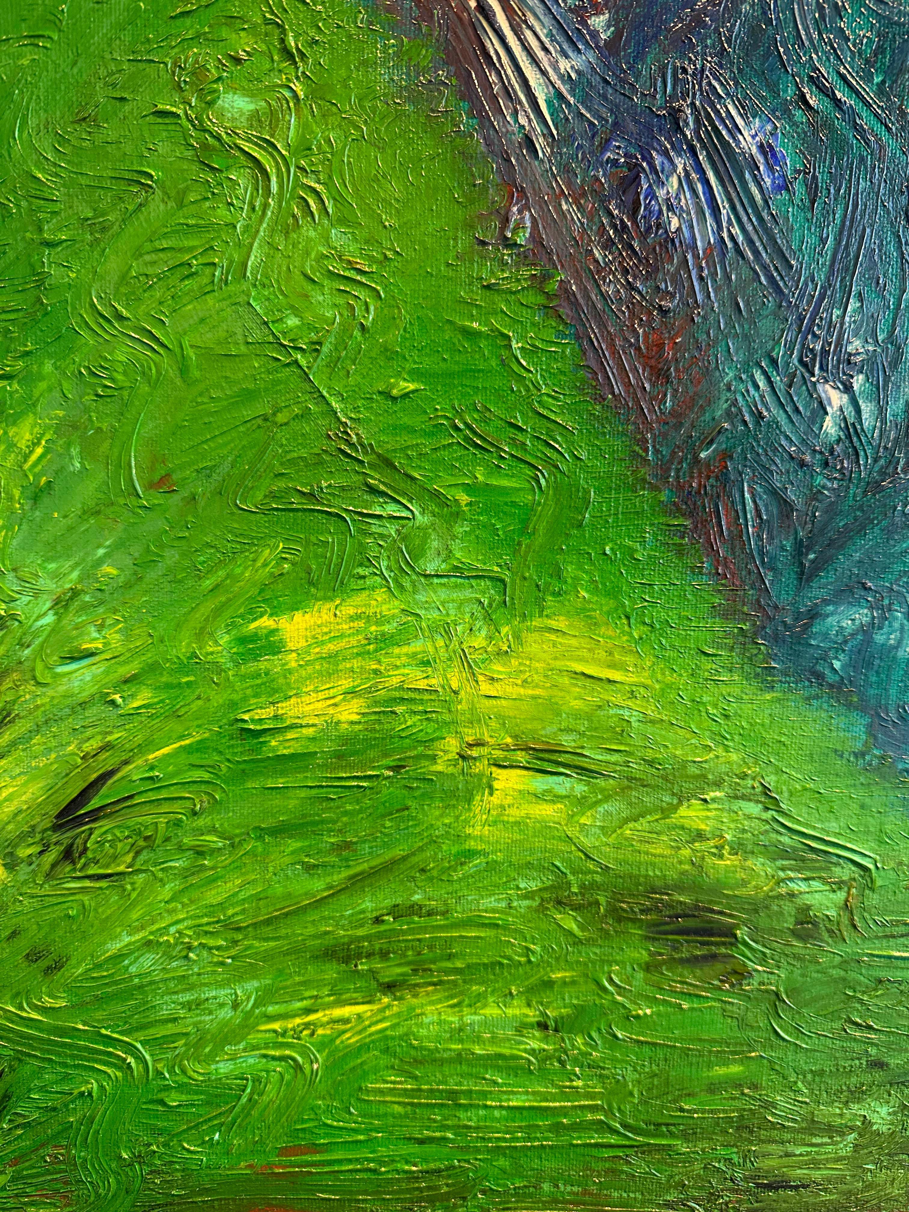 10/93 - Blue Abstract Painting by James F. Dicke II