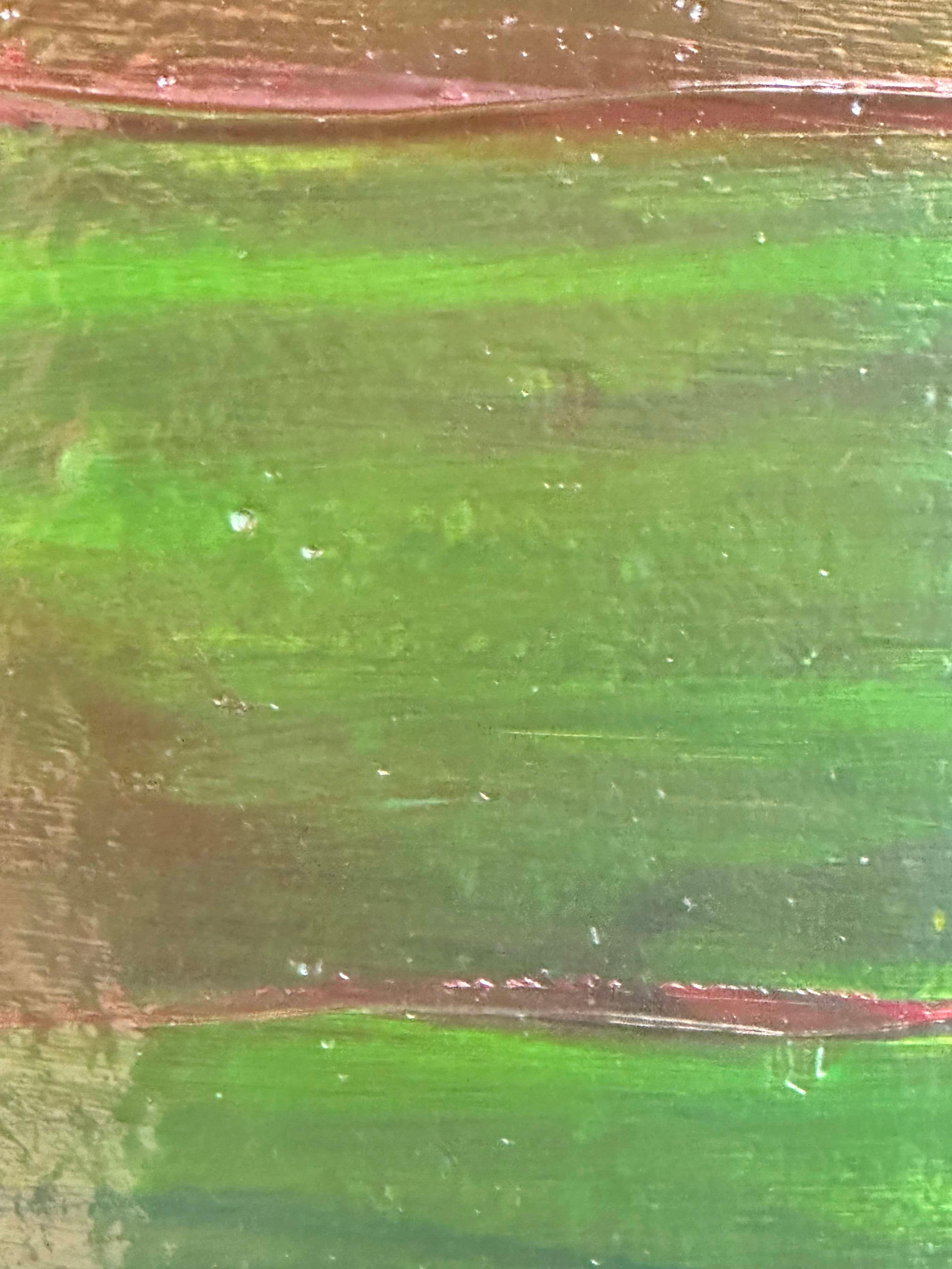 Pond Archeology - Gray Abstract Painting by James F. Dicke II