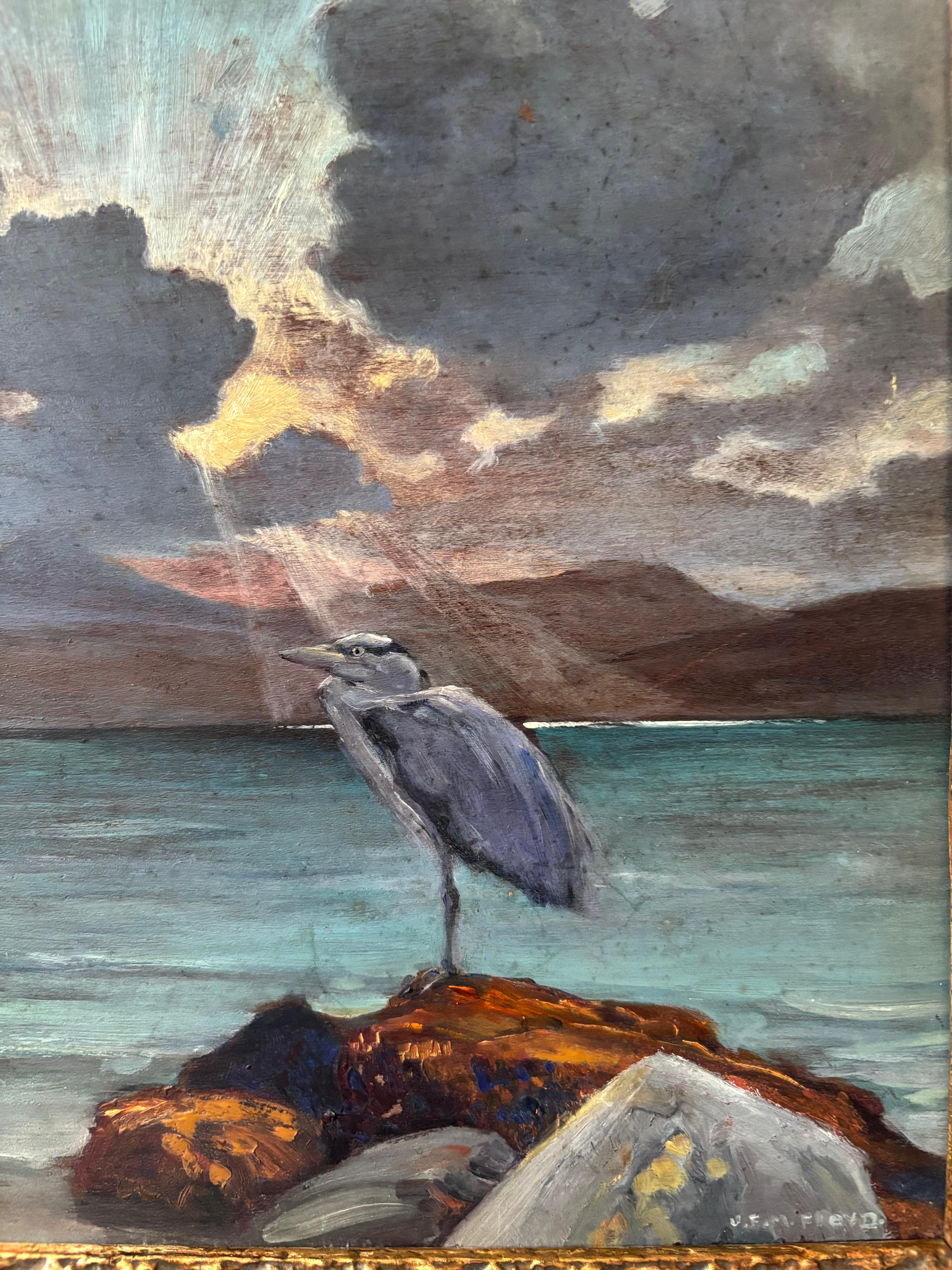 James Floyd, Ein Reiher vor einem Bergsee im Angebot 2