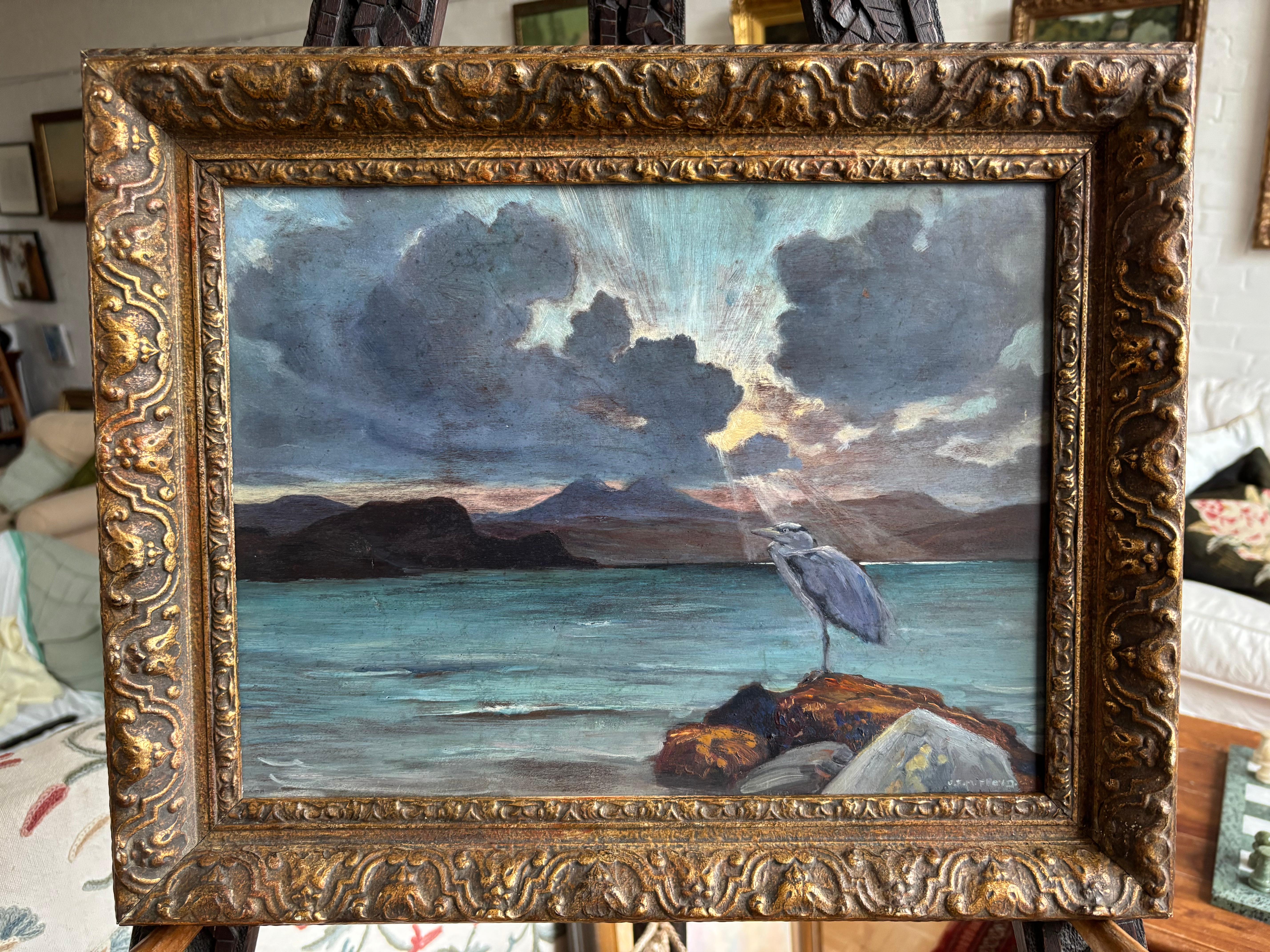 James Floyd, Ein Reiher vor einem Bergsee im Angebot 4