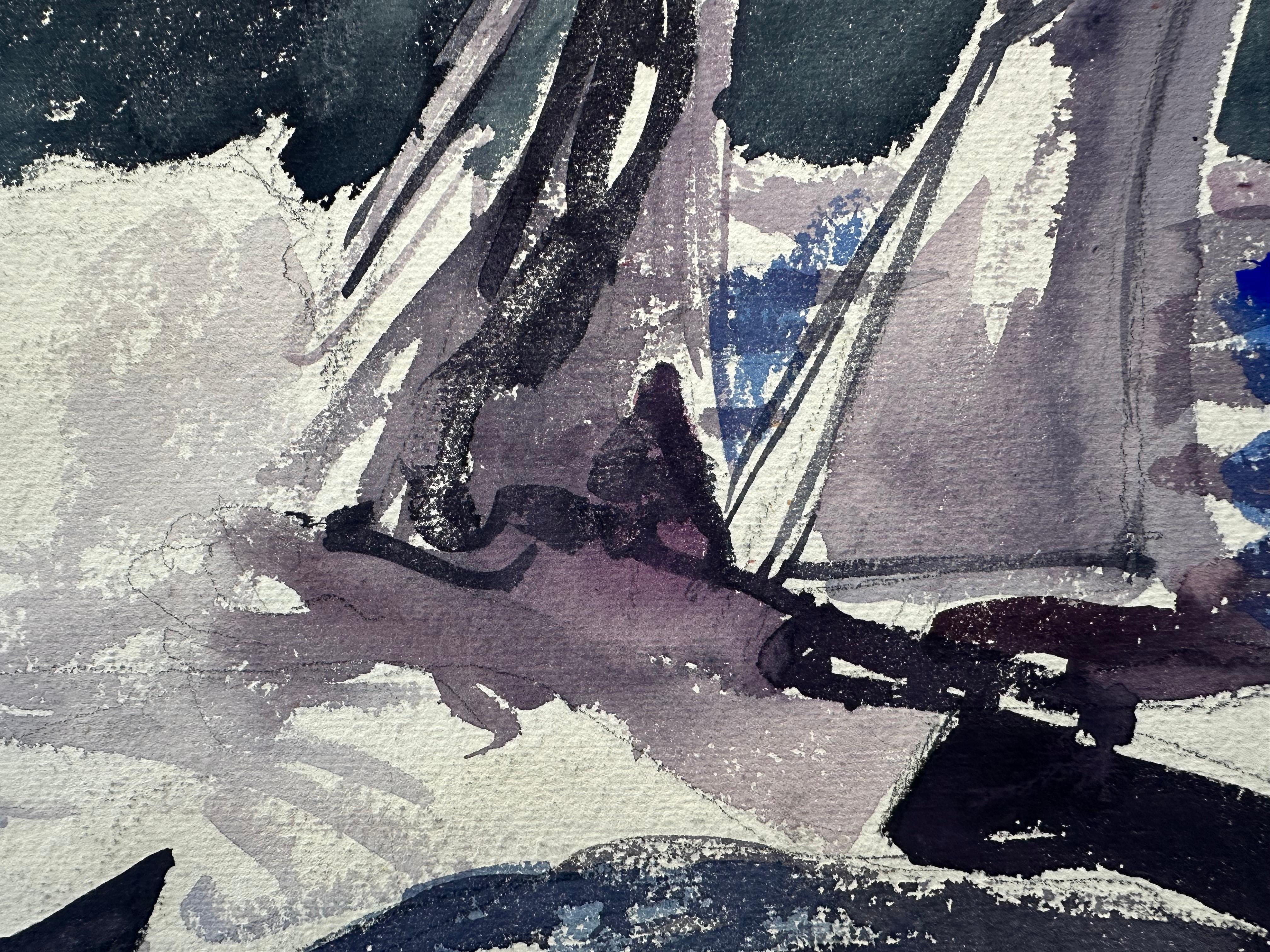 Fishing Boat in Storm (double-sided) - Painting by James Floyd Clymer